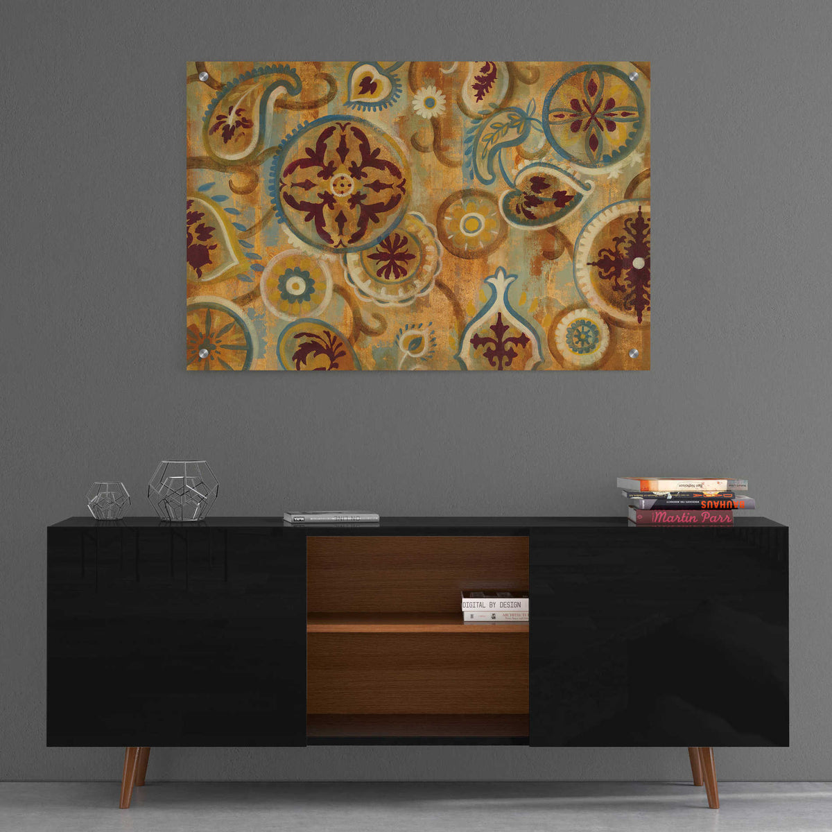 Epic Art 'Burnt Paisley and Mandalas' by Silvia Vassileva, Acrylic Glass Wall Art,36x24