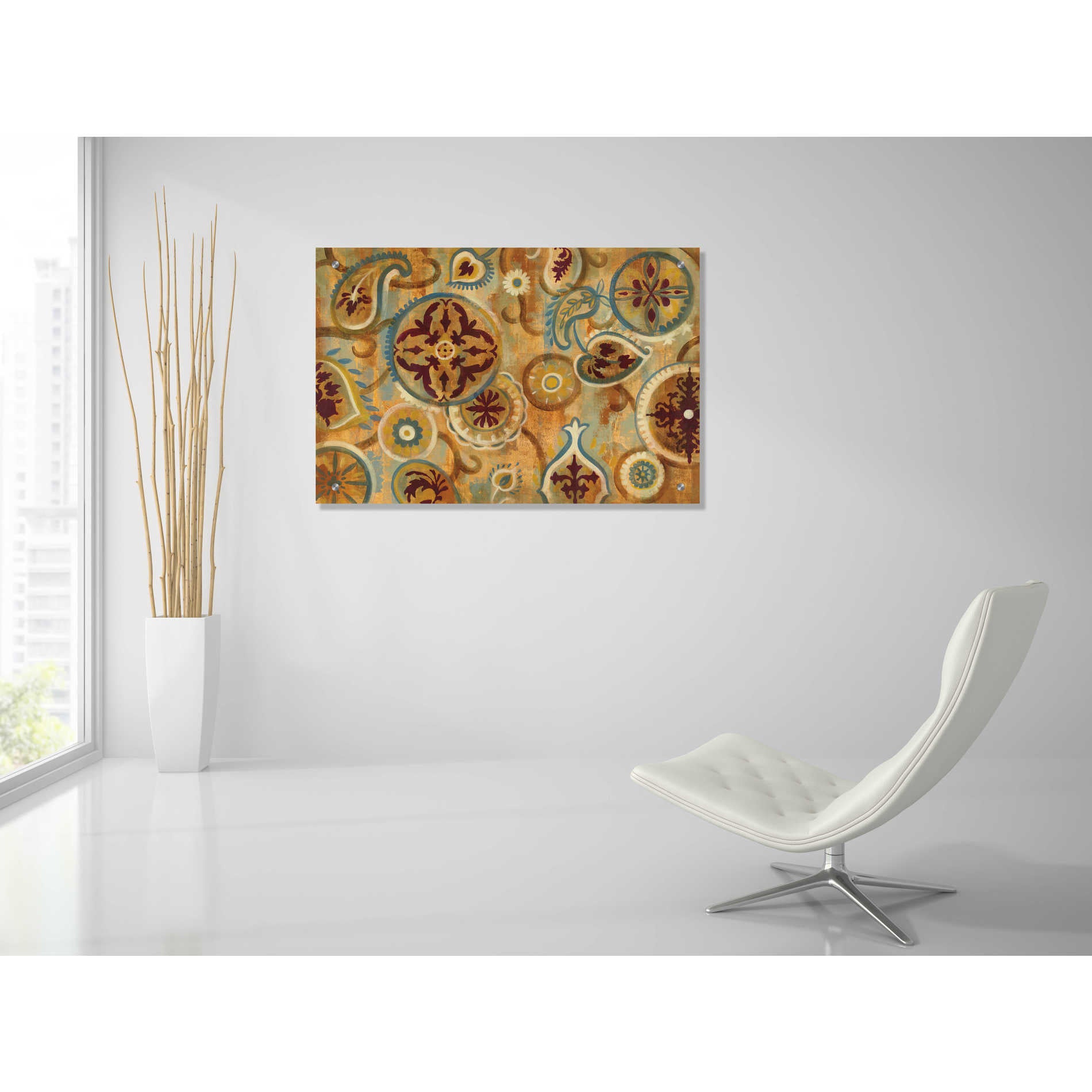 Epic Art 'Burnt Paisley and Mandalas' by Silvia Vassileva, Acrylic Glass Wall Art,36x24