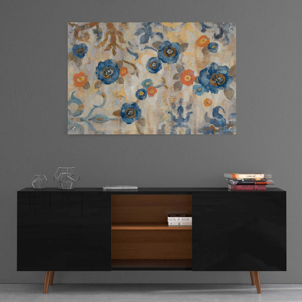 Epic Art 'Flowers and Fragments' by Silvia Vassileva, Acrylic Glass Wall Art,36x24