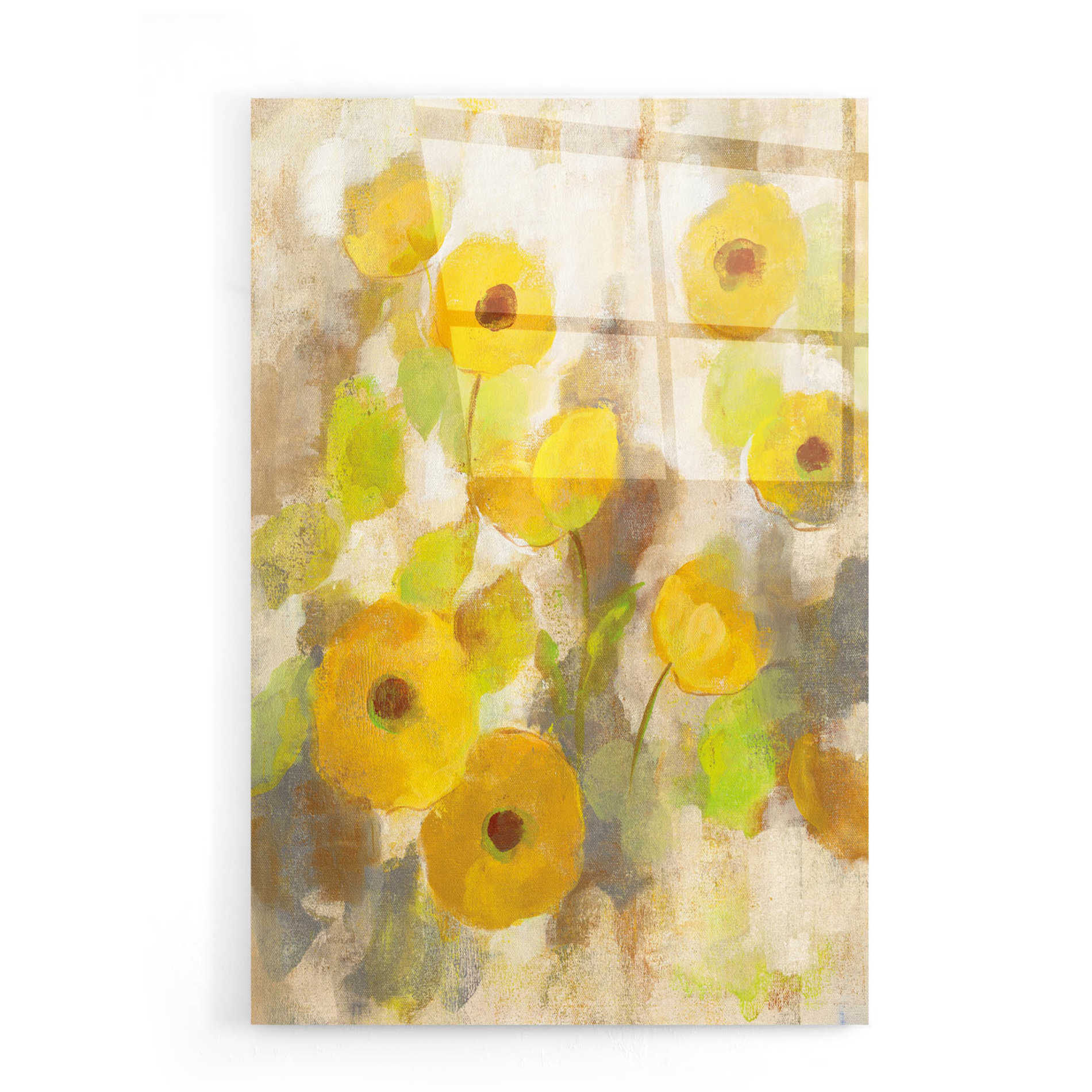 Epic Art 'Floating Yellow Flowers III' by Silvia Vassileva, Acrylic Glass Wall Art,16x24