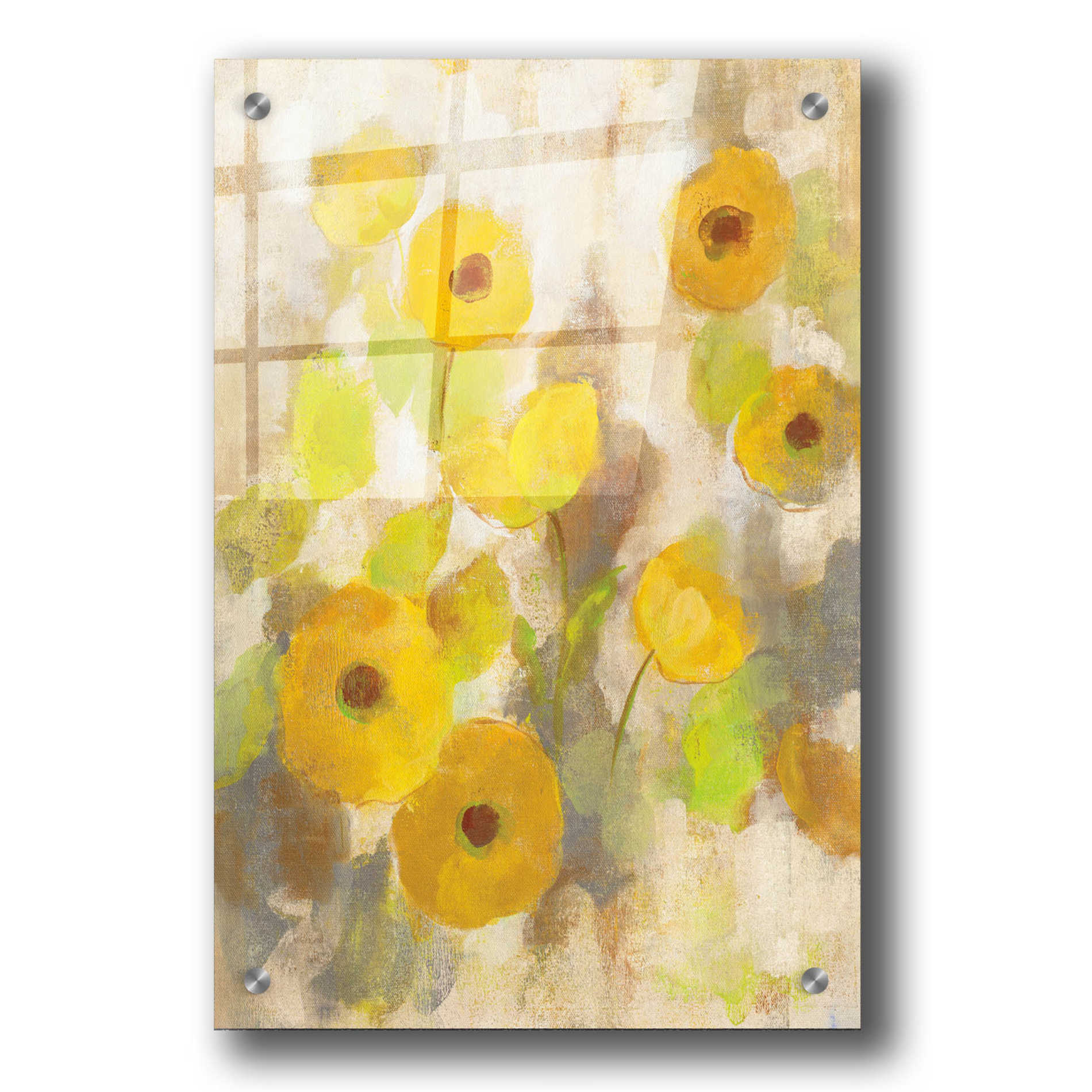 Epic Art 'Floating Yellow Flowers III' by Silvia Vassileva, Acrylic Glass Wall Art,24x36