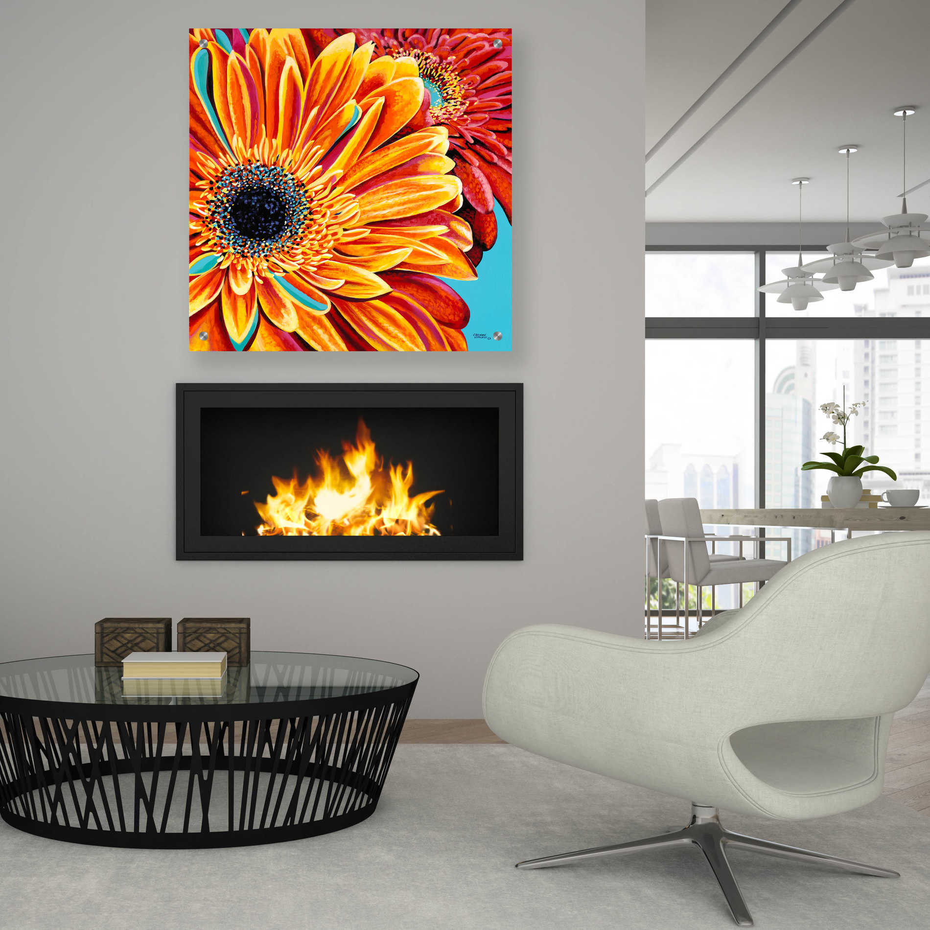 Epic Art 'Color Bursts II' by Carolee Vitaletti, Acrylic Glass Wall Art,36x36