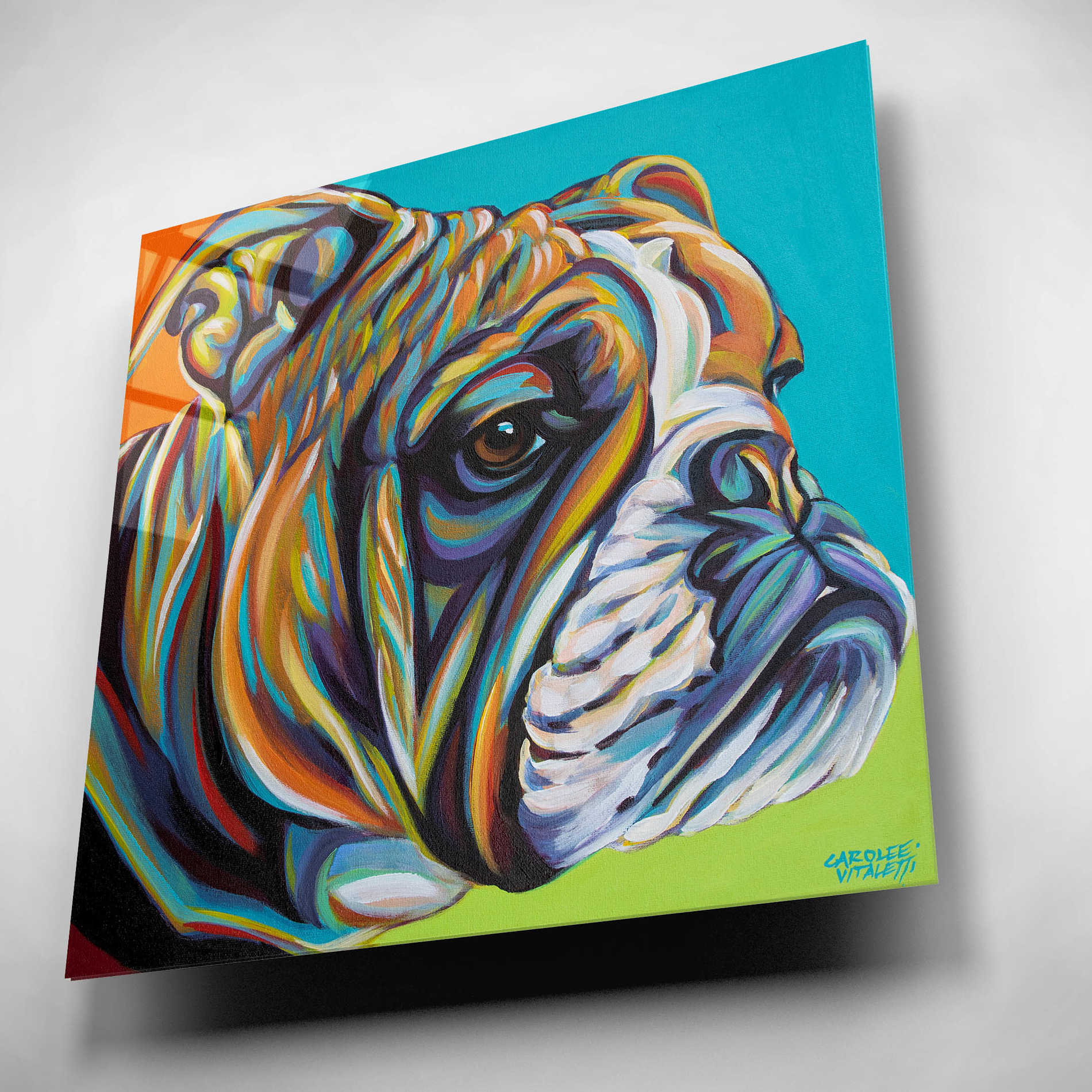 Epic Art 'Dog Friend I' by Carolee Vitaletti, Acrylic Glass Wall Art,12x12