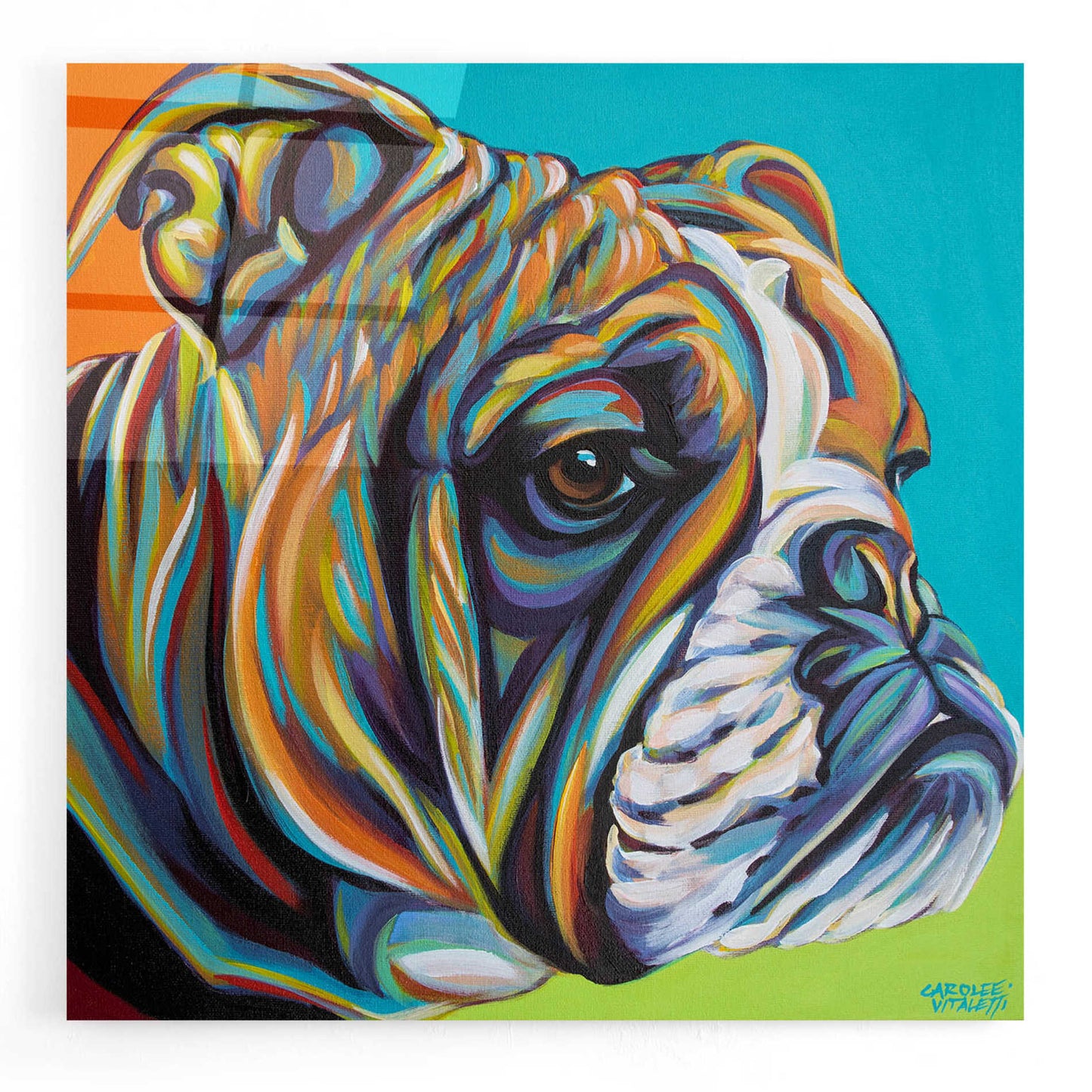 Epic Art 'Dog Friend I' by Carolee Vitaletti, Acrylic Glass Wall Art,12x12