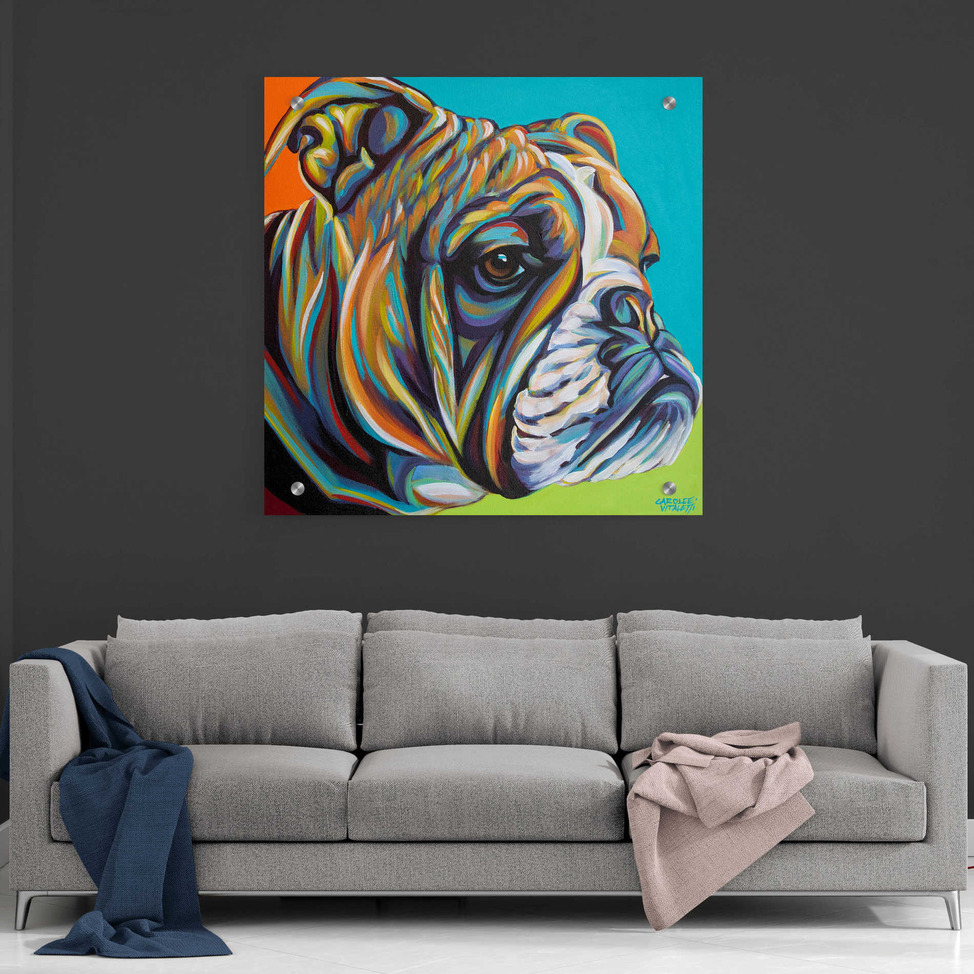 Epic Art 'Dog Friend I' by Carolee Vitaletti, Acrylic Glass Wall Art,36x36