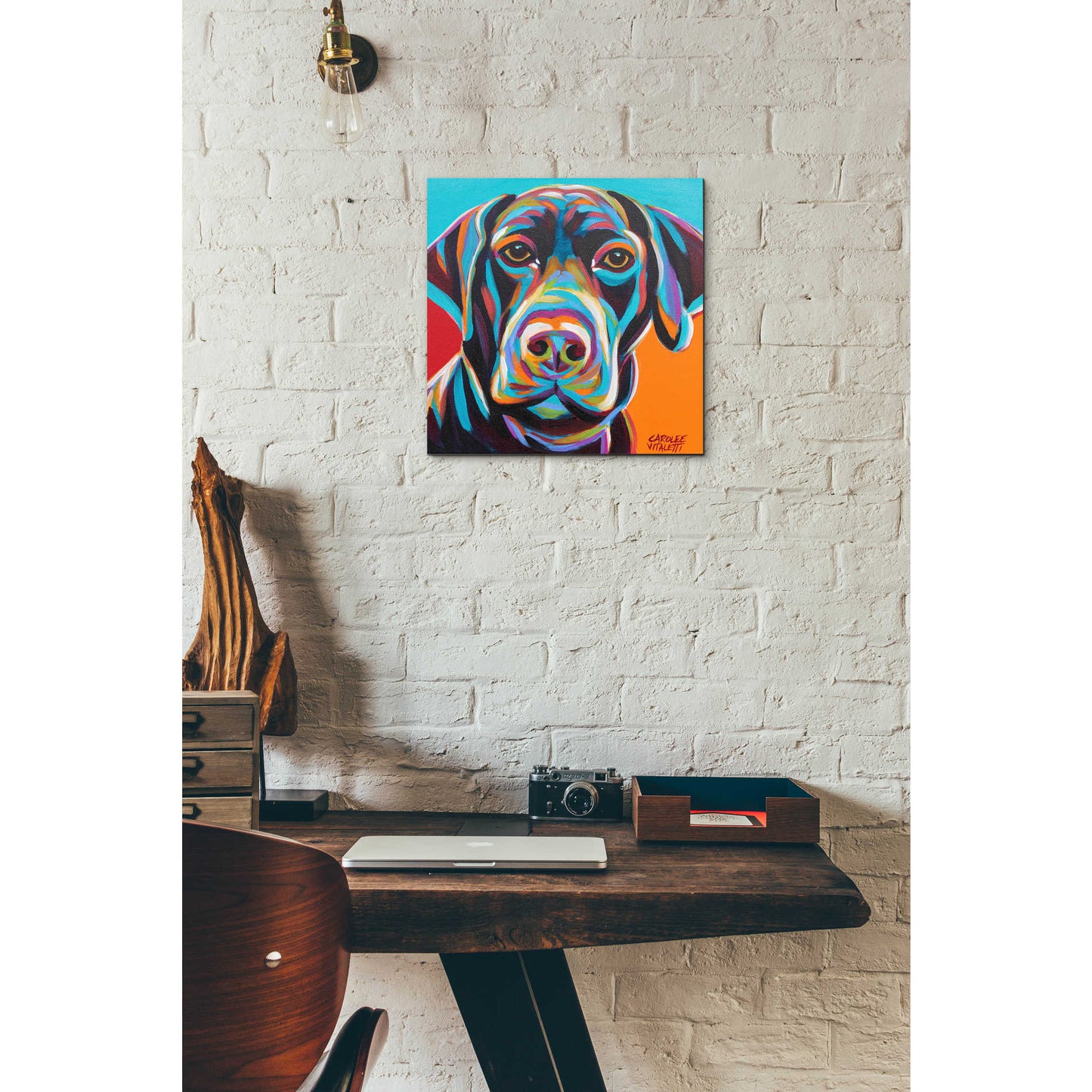 Epic Art 'Dog Friend II' by Carolee Vitaletti, Acrylic Glass Wall Art,12x12