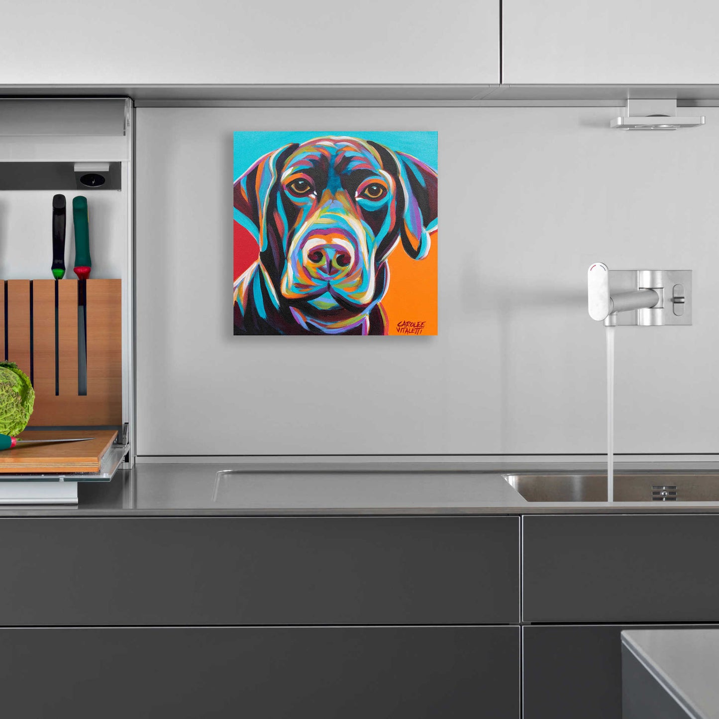 Epic Art 'Dog Friend II' by Carolee Vitaletti, Acrylic Glass Wall Art,12x12