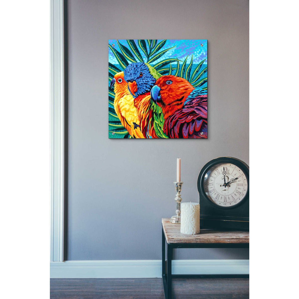 Epic Art 'Birds in Paradise I' by Carolee Vitaletti, Acrylic Glass Wall Art,24x24
