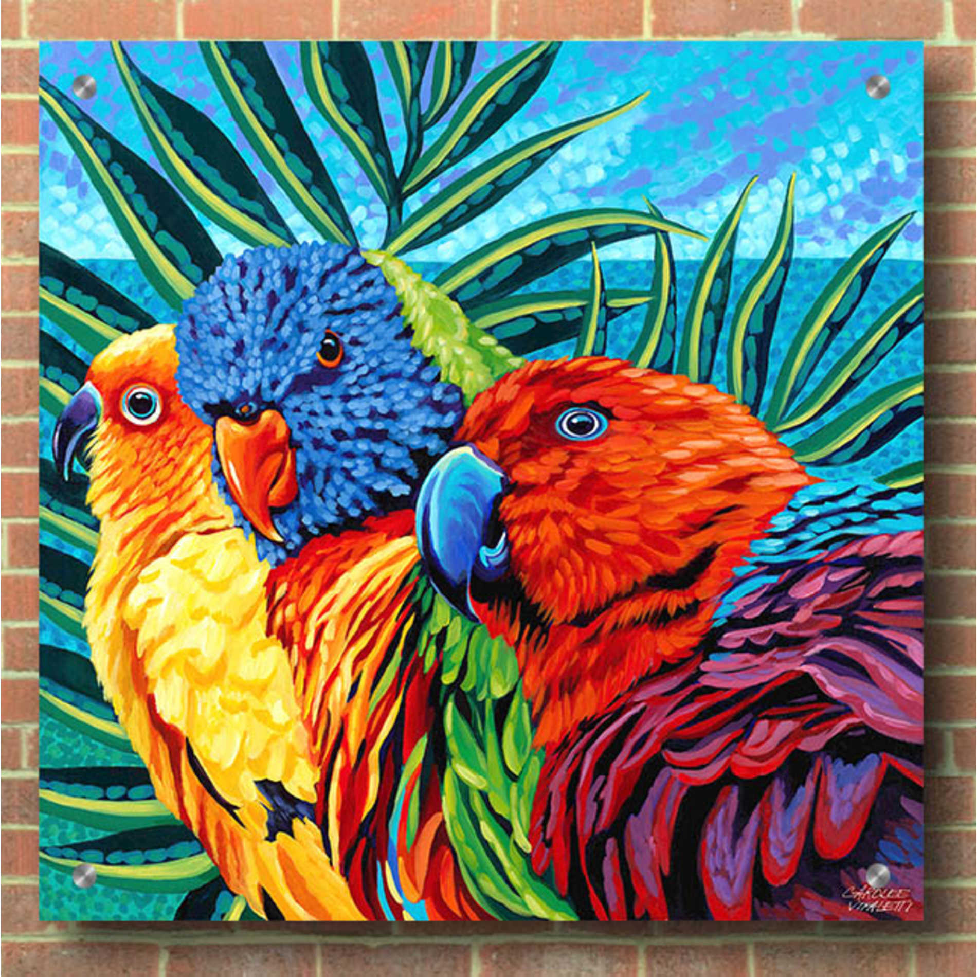 Epic Art 'Birds in Paradise I' by Carolee Vitaletti, Acrylic Glass Wall Art,36x36