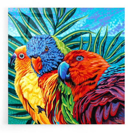 Epic Art 'Birds in Paradise I' by Carolee Vitaletti, Acrylic Glass Wall Art