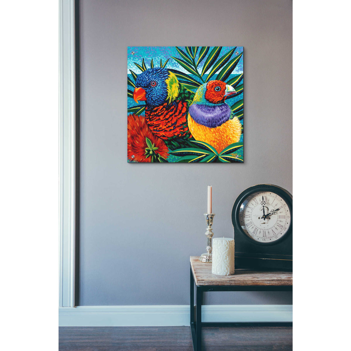 Epic Art 'Birds in Paradise II' by Carolee Vitaletti, Acrylic Glass Wall Art,24x24