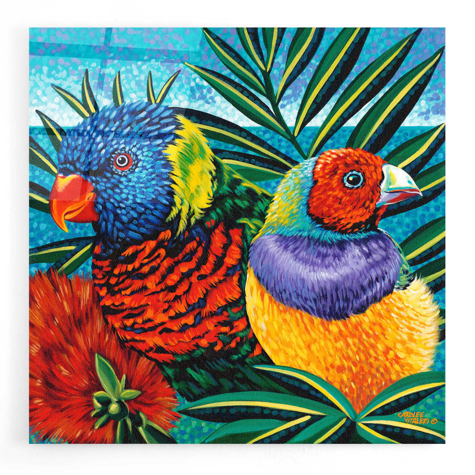 Epic Art 'Birds in Paradise II' by Carolee Vitaletti, Acrylic Glass Wall Art