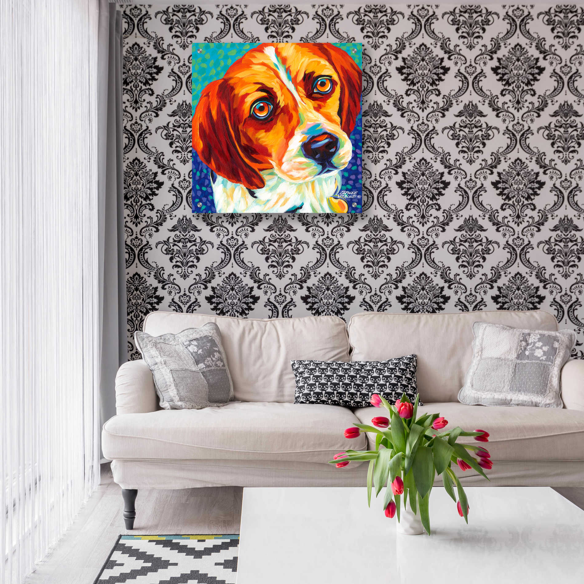 Epic Art 'Dogs in Color II' by Carolee Vitaletti, Acrylic Glass Wall Art,24x24