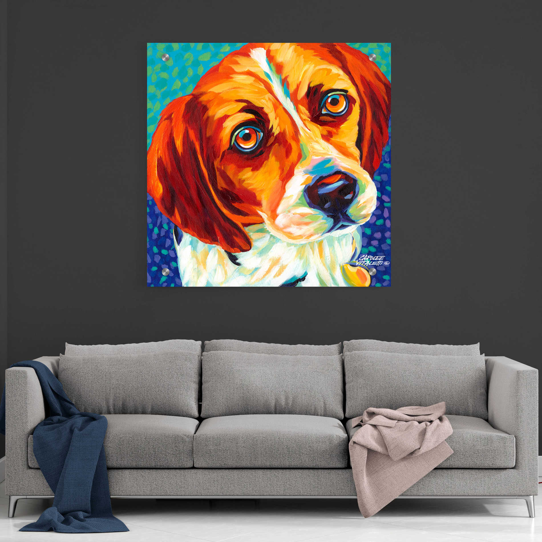 Epic Art 'Dogs in Color II' by Carolee Vitaletti, Acrylic Glass Wall Art,36x36