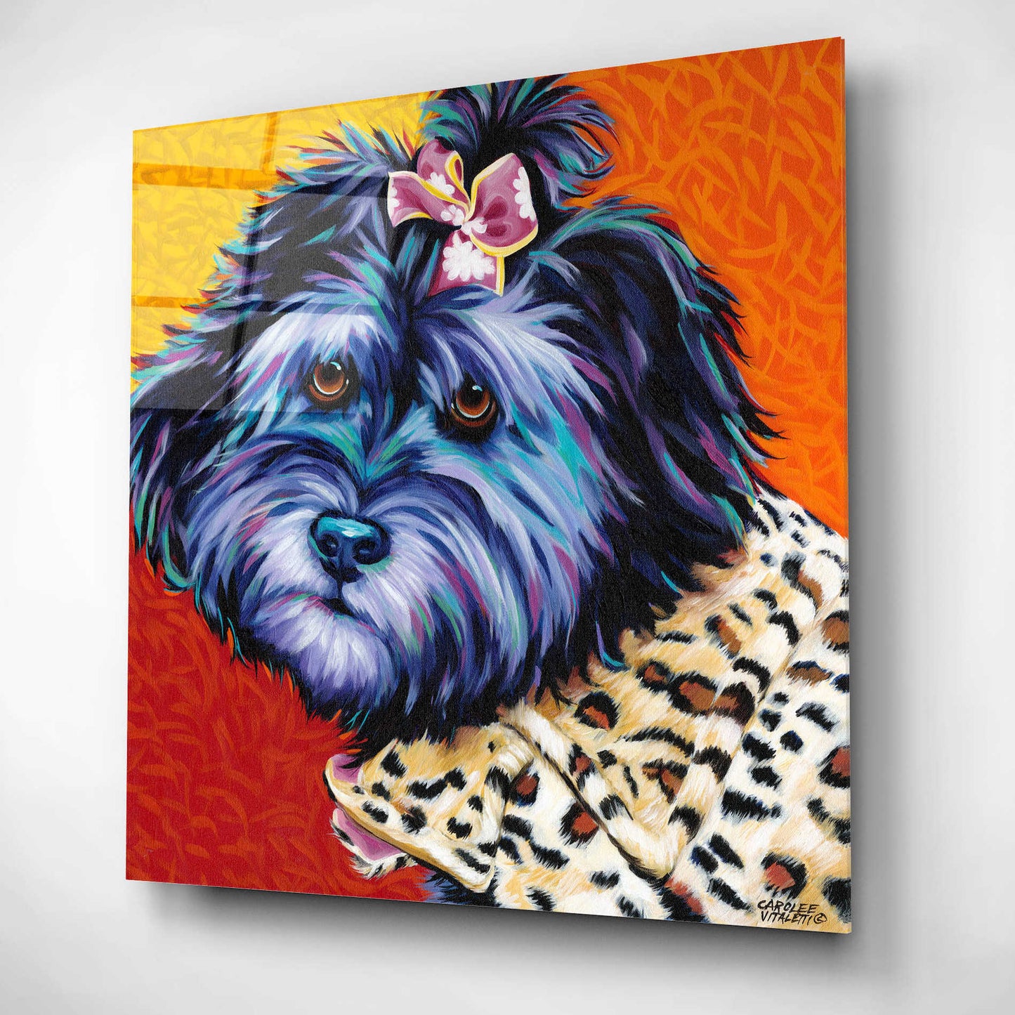 Epic Art 'Cute Pups III' by Carolee Vitaletti, Acrylic Glass Wall Art,12x12