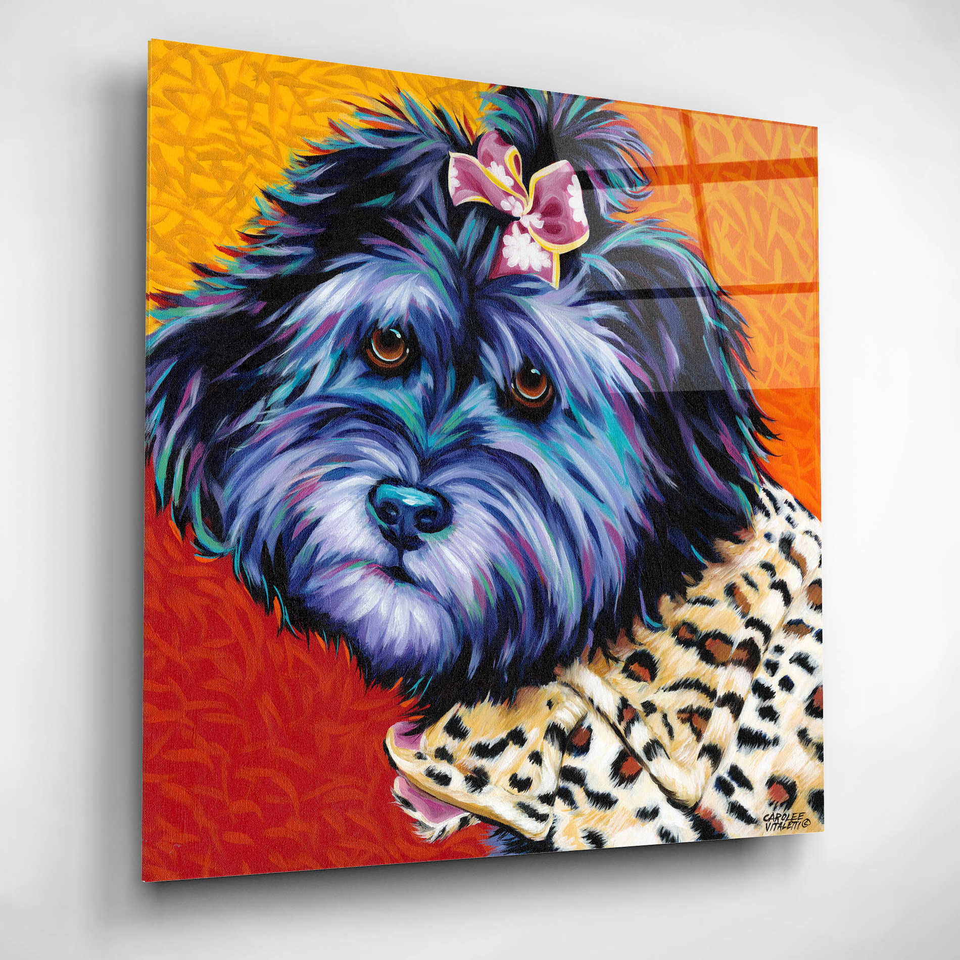 Epic Art 'Cute Pups III' by Carolee Vitaletti, Acrylic Glass Wall Art,12x12