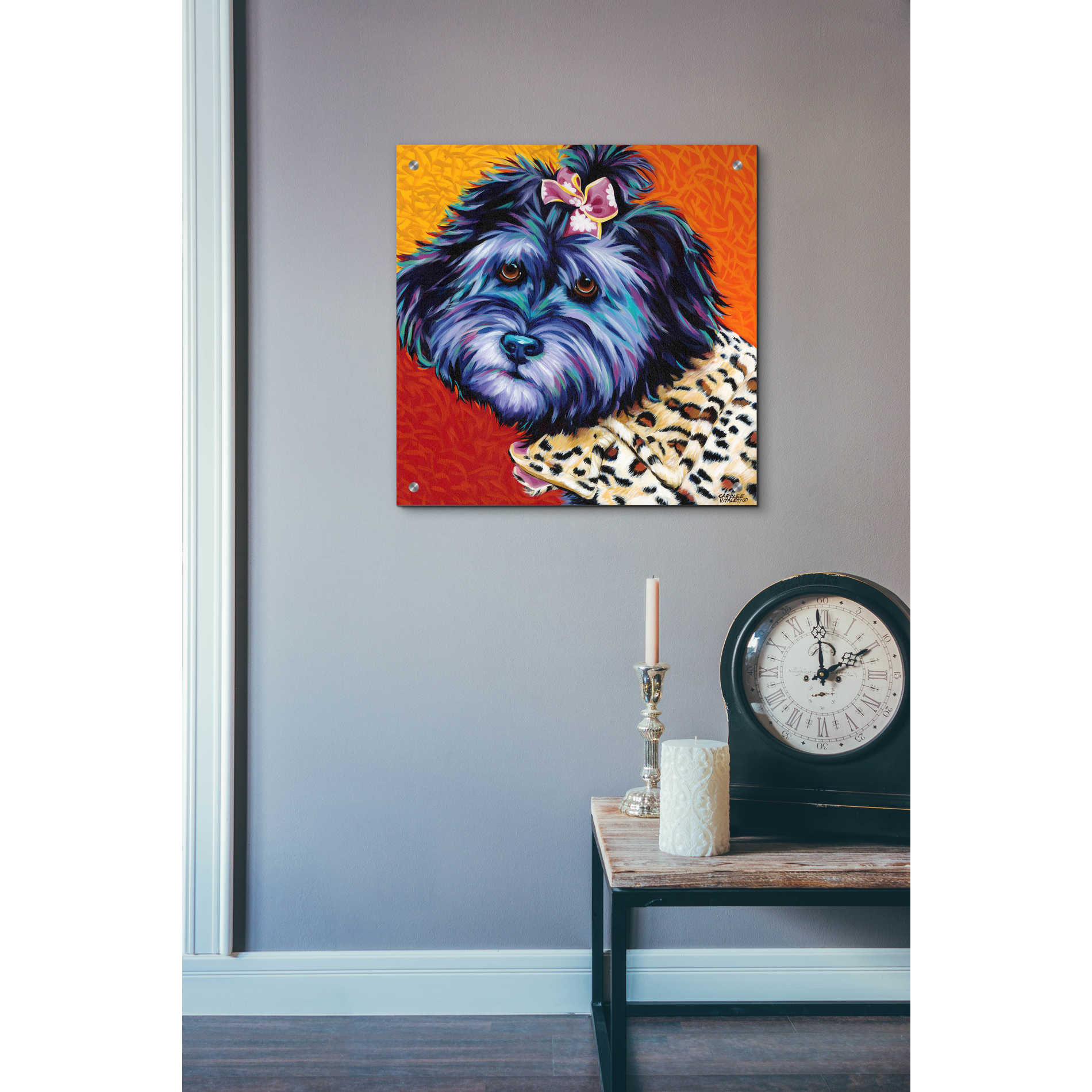 Epic Art 'Cute Pups III' by Carolee Vitaletti, Acrylic Glass Wall Art,24x24