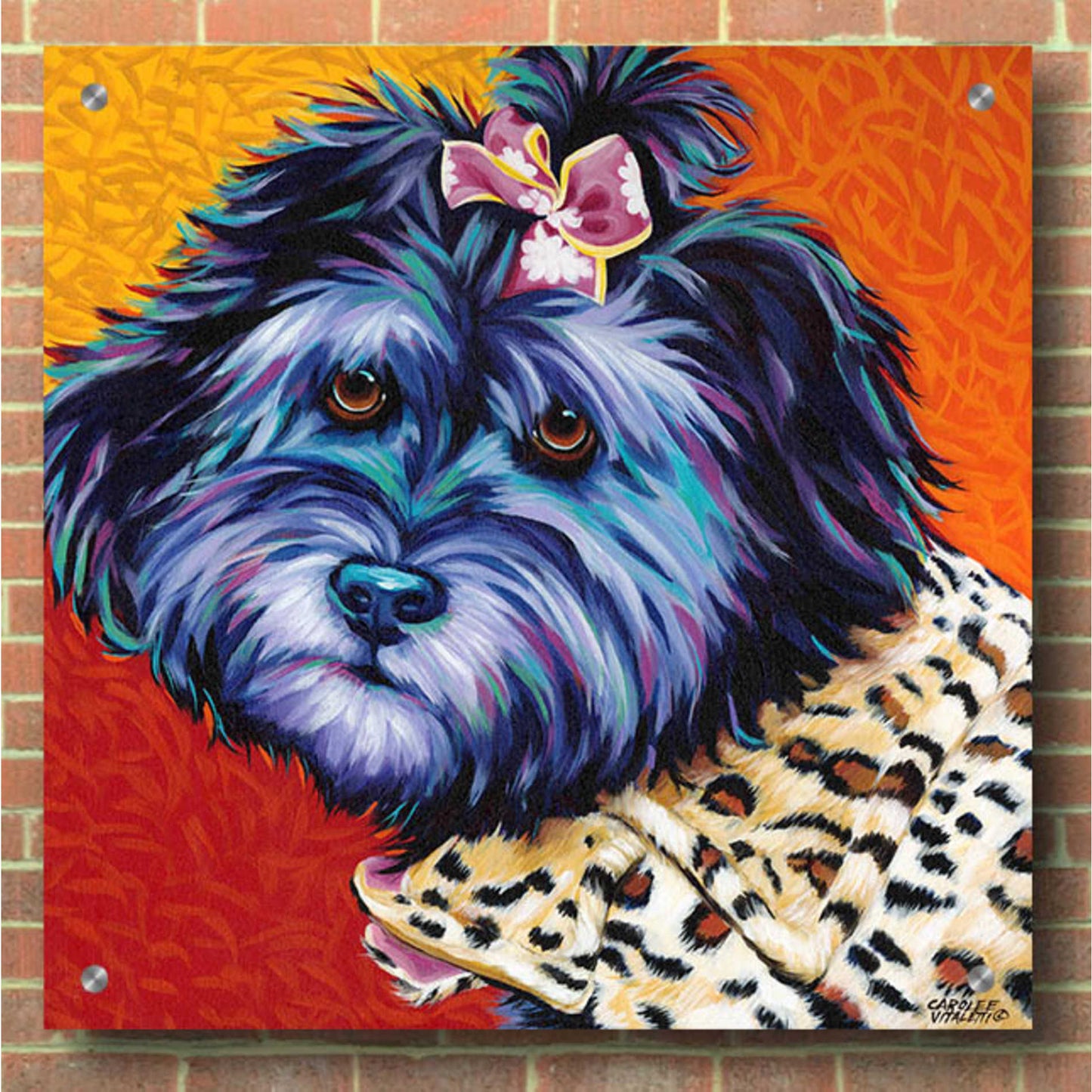 Epic Art 'Cute Pups III' by Carolee Vitaletti, Acrylic Glass Wall Art,36x36