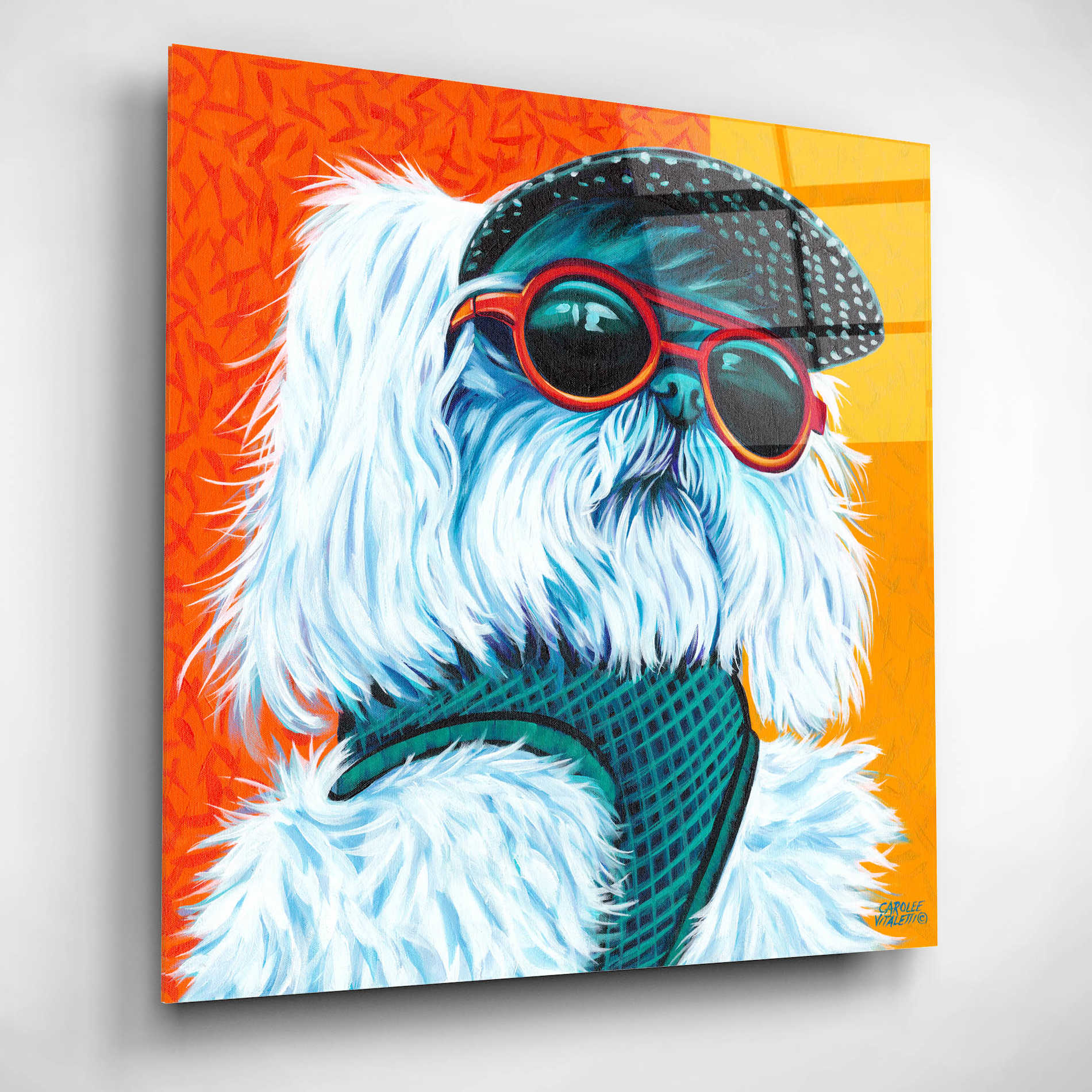 Epic Art 'Cute Pups IV' by Carolee Vitaletti, Acrylic Glass Wall Art,12x12