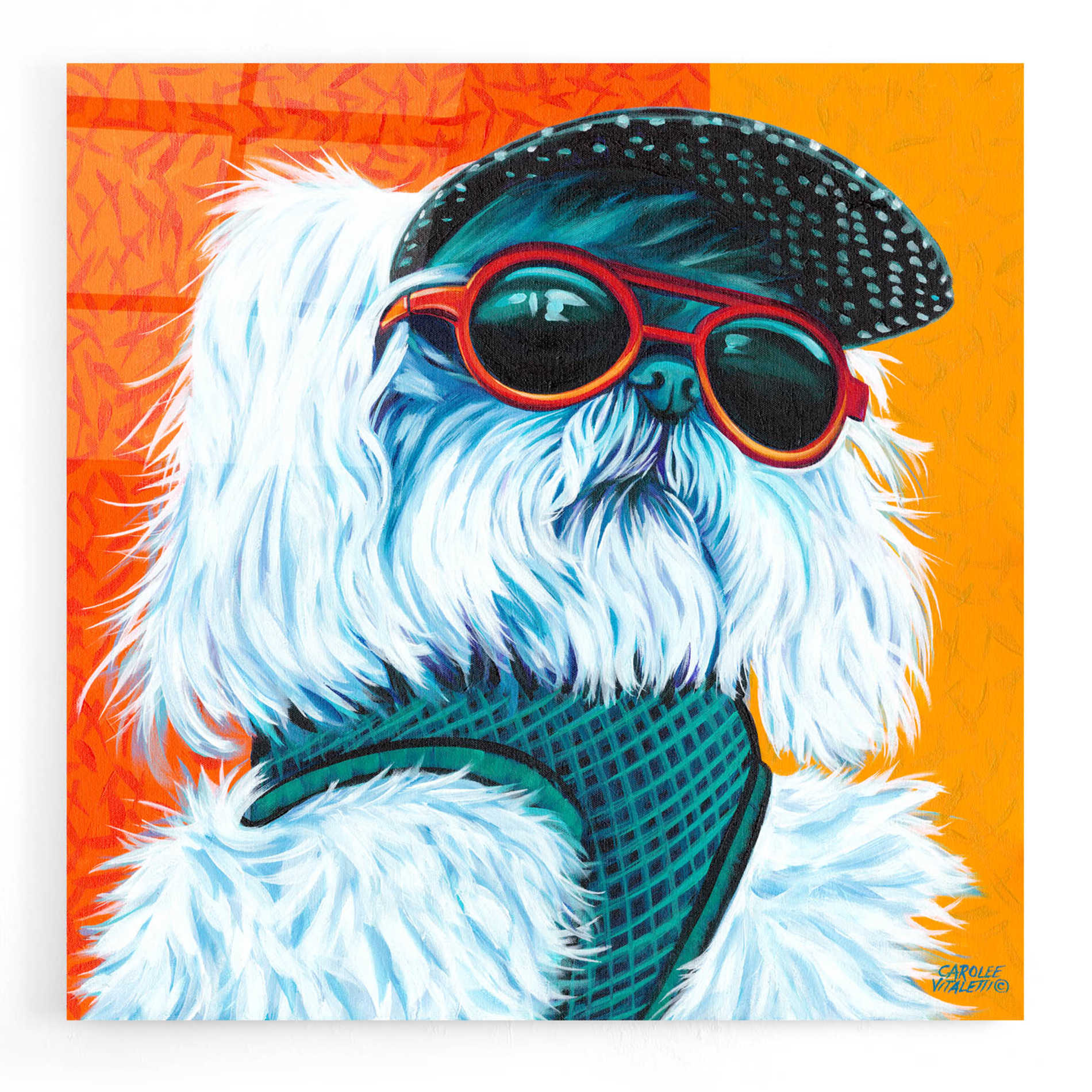 Epic Art 'Cute Pups IV' by Carolee Vitaletti, Acrylic Glass Wall Art,12x12