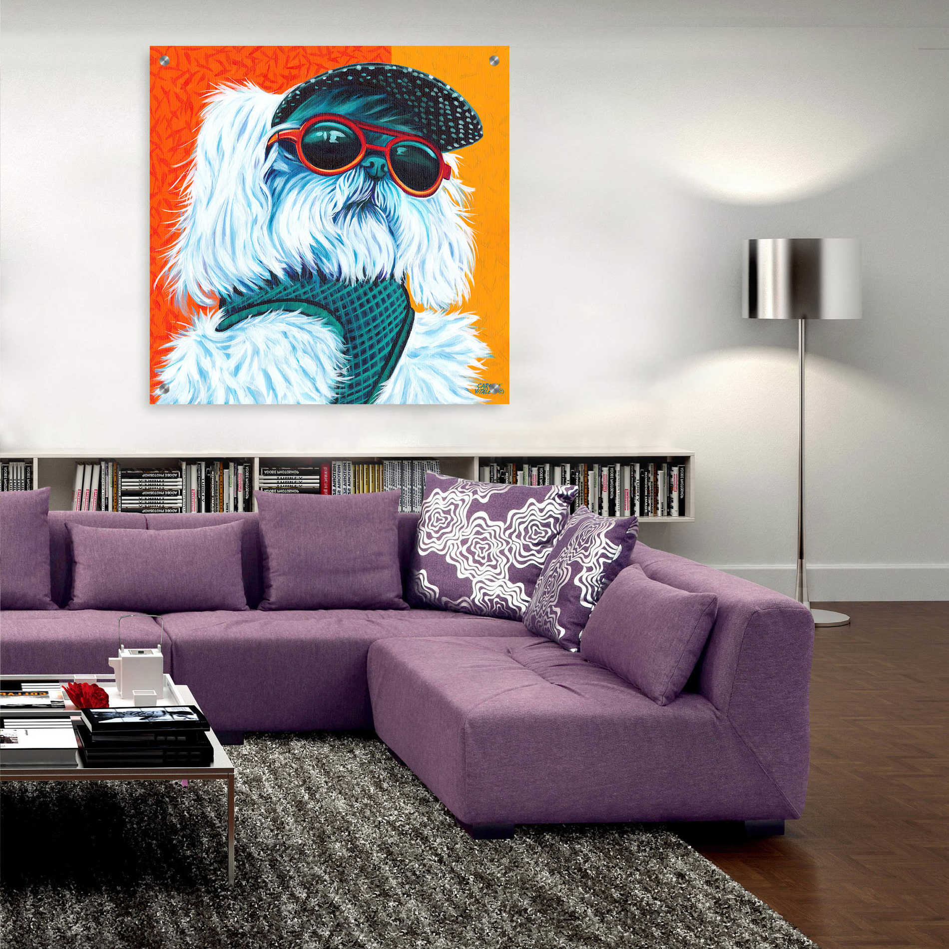 Epic Art 'Cute Pups IV' by Carolee Vitaletti, Acrylic Glass Wall Art,36x36