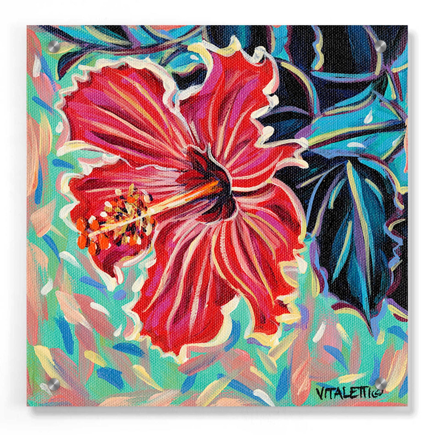 Epic Art 'Hawaiian Beauty II' by Carolee Vitaletti, Acrylic Glass Wall Art,36x36