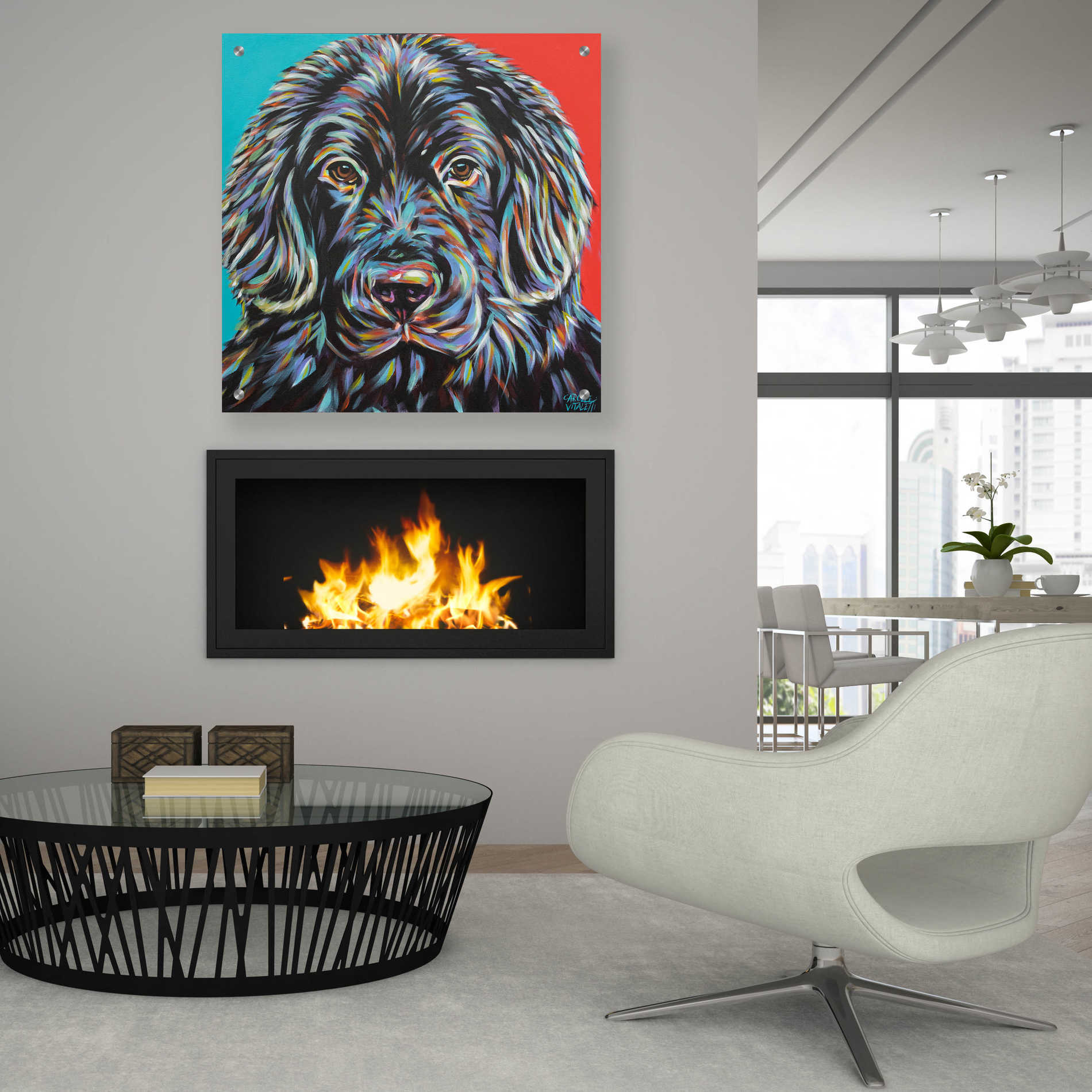 Epic Art 'Canine Buddy I' by Carolee Vitaletti, Acrylic Glass Wall Art,36x36