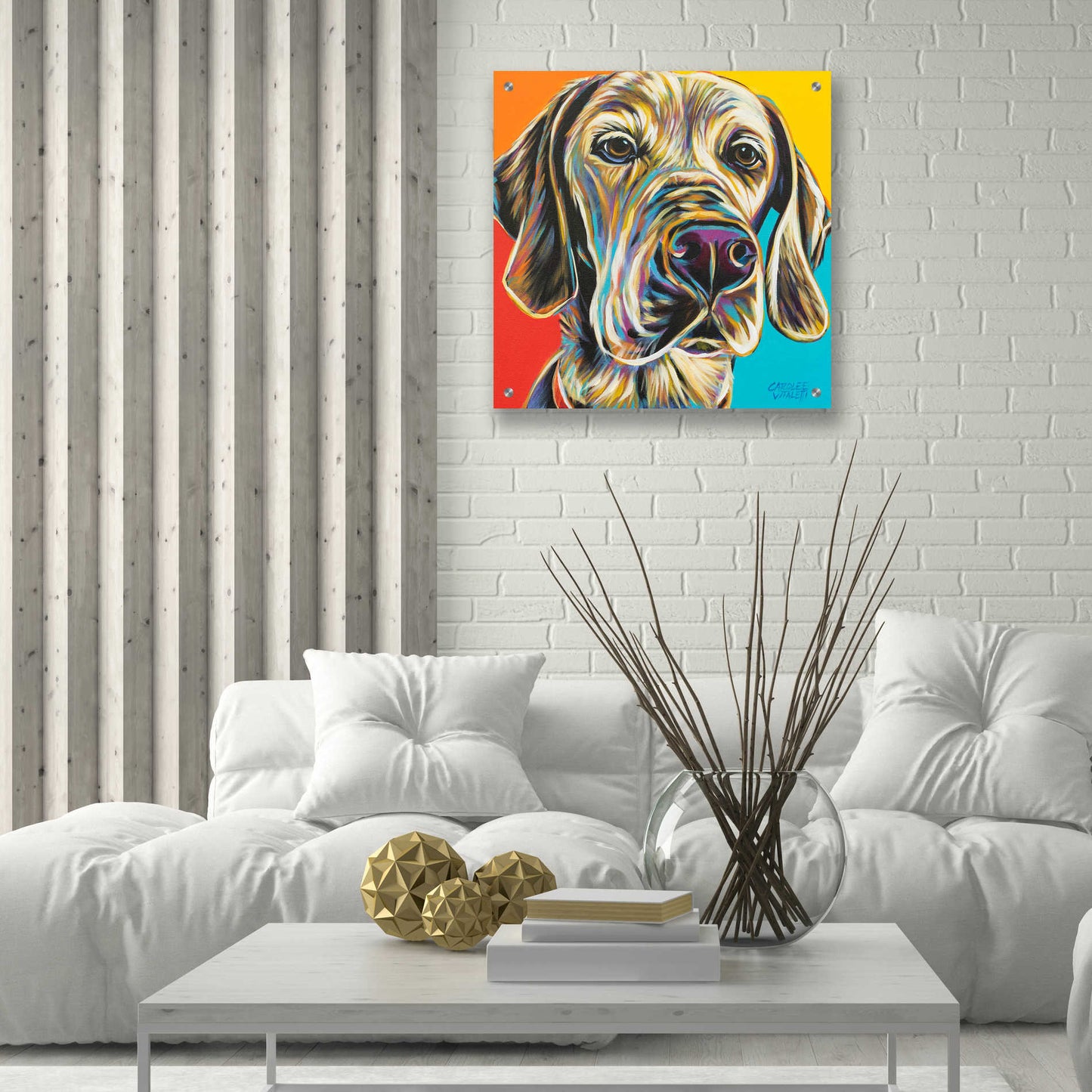 Epic Art 'Canine Buddy II' by Carolee Vitaletti, Acrylic Glass Wall Art,24x24