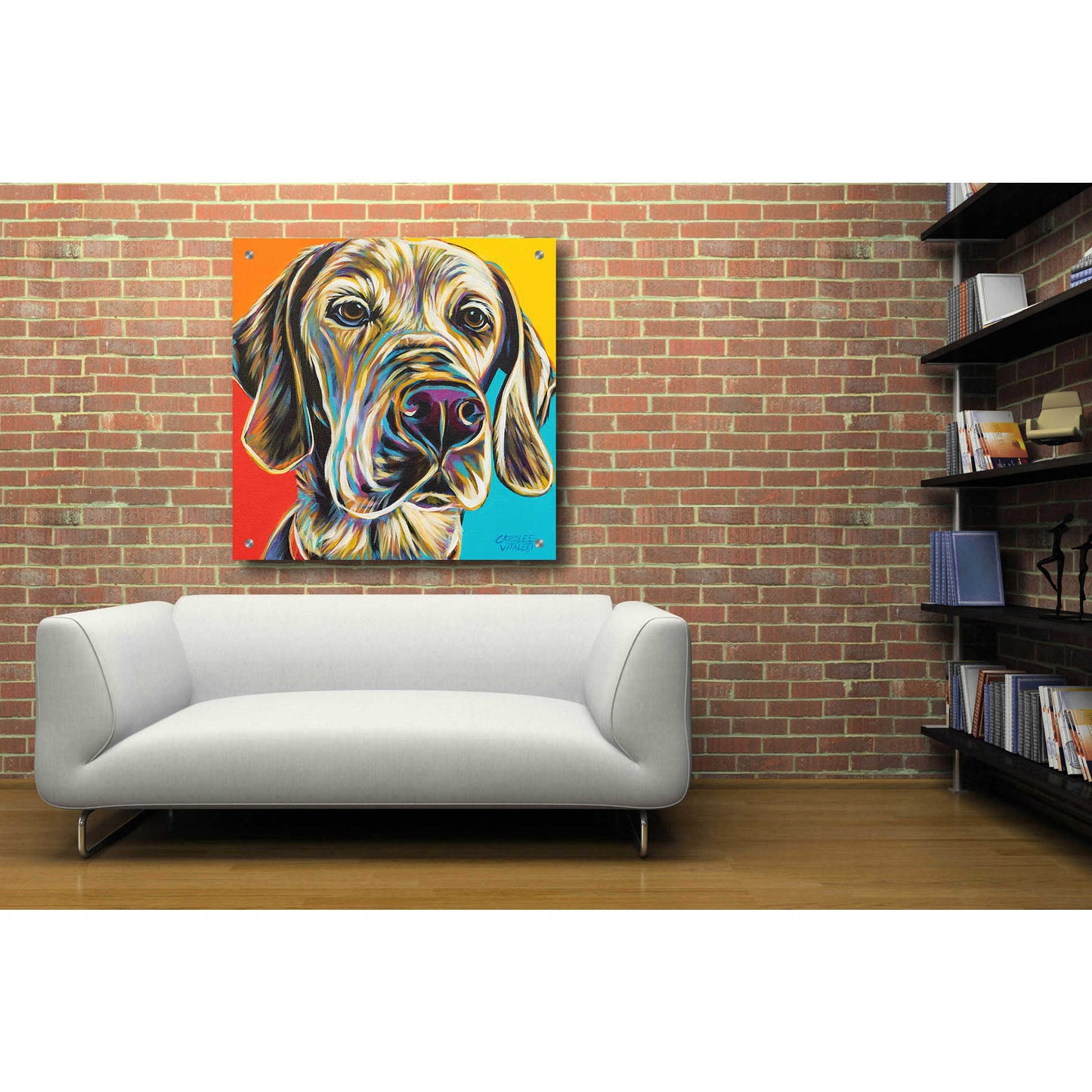 Epic Art 'Canine Buddy II' by Carolee Vitaletti, Acrylic Glass Wall Art,36x36