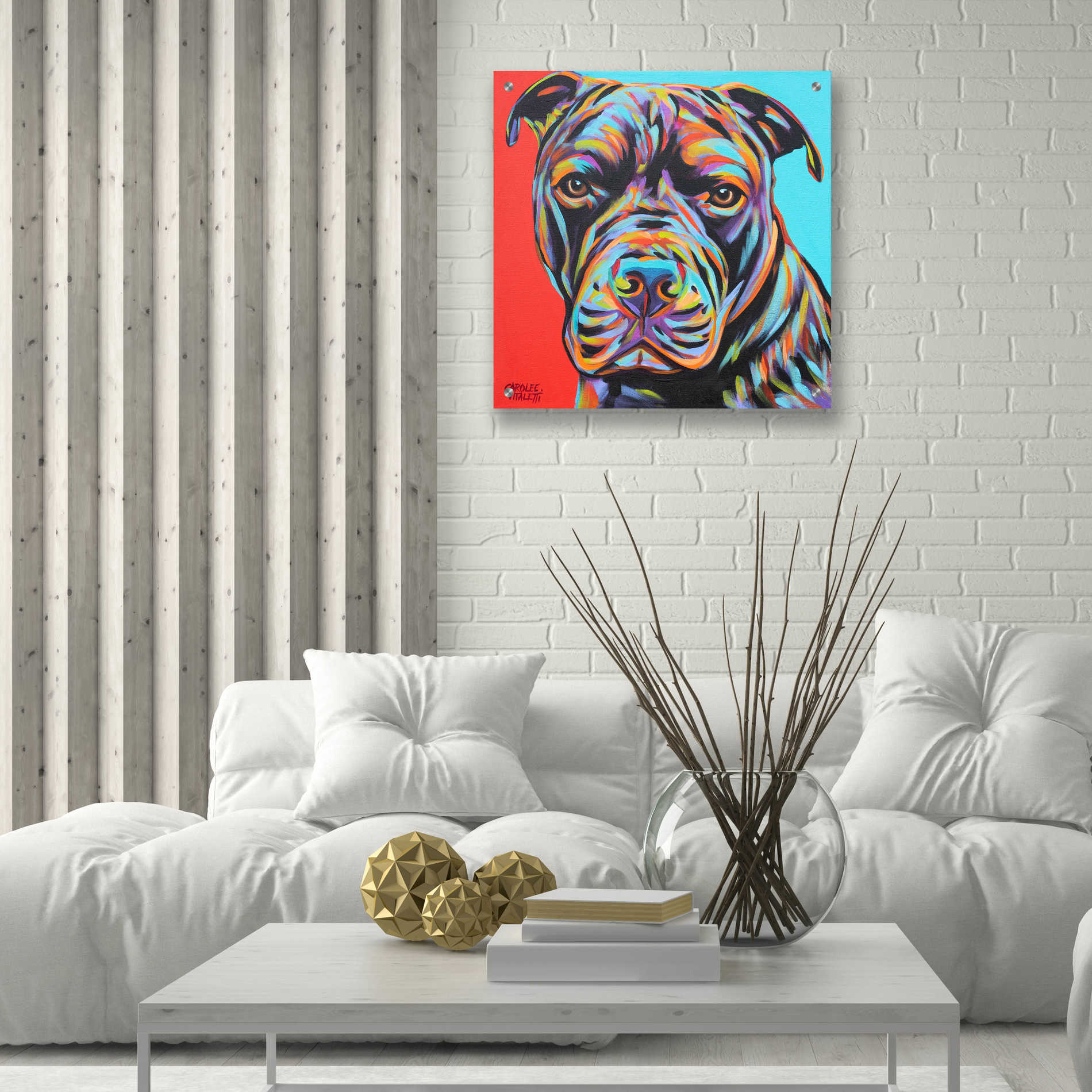 Epic Art 'Canine Buddy III' by Carolee Vitaletti, Acrylic Glass Wall Art,24x24