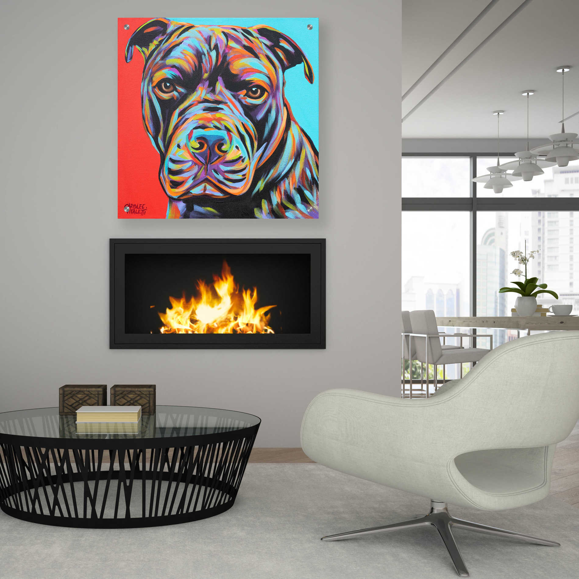 Epic Art 'Canine Buddy III' by Carolee Vitaletti, Acrylic Glass Wall Art,36x36