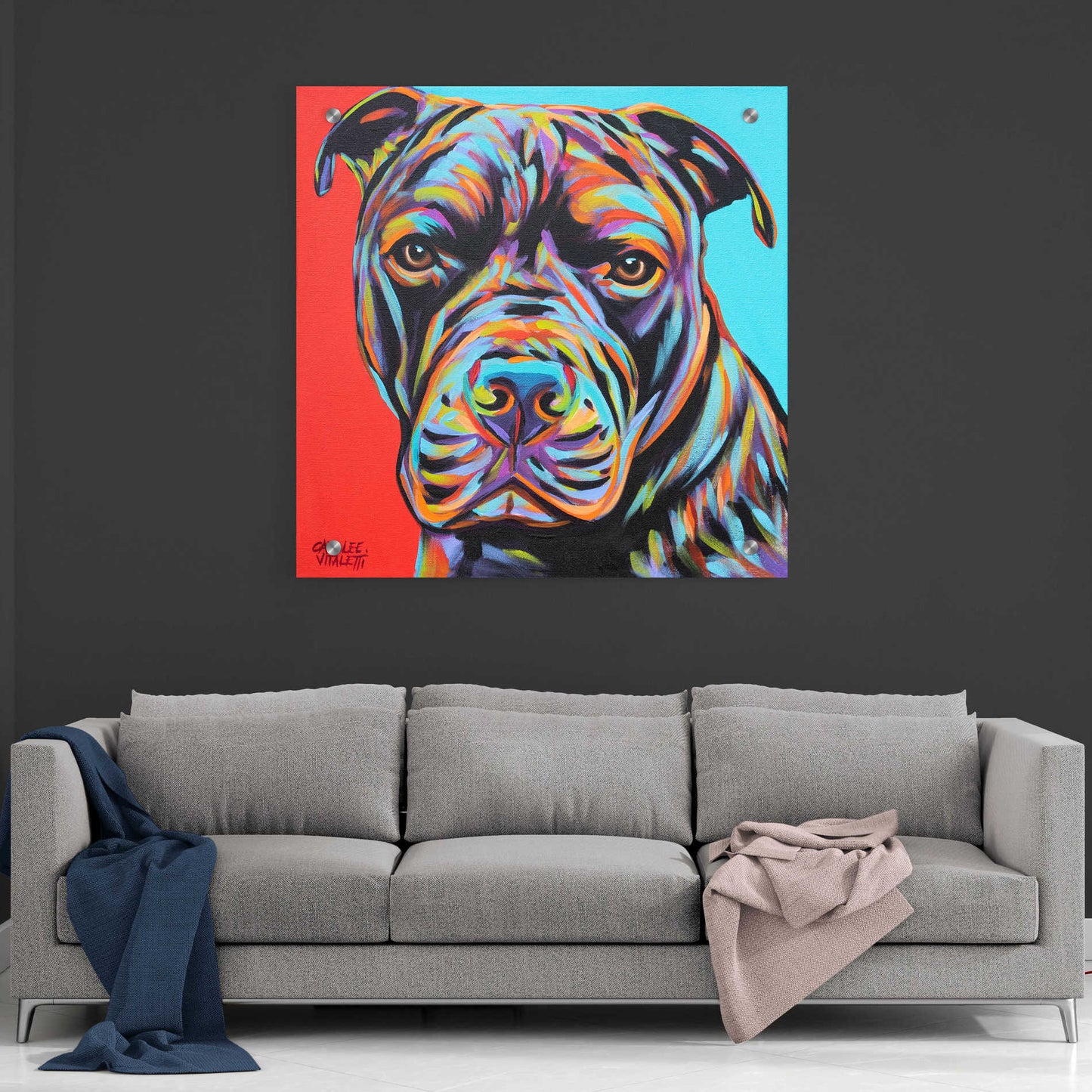 Epic Art 'Canine Buddy III' by Carolee Vitaletti, Acrylic Glass Wall Art,36x36