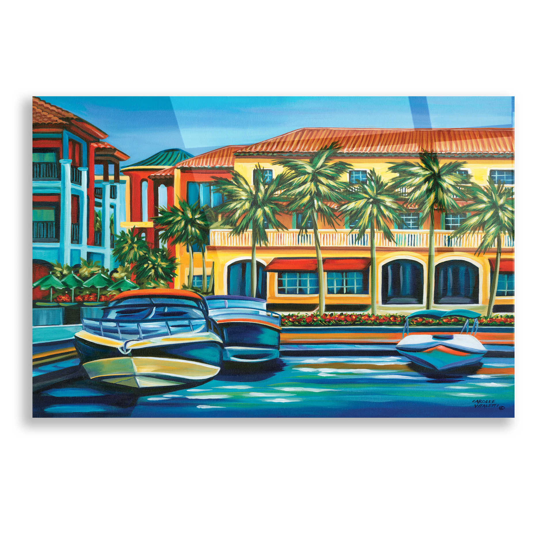 Epic Art 'Tropical Rendezvous I' by Carolee Vitaletti, Acrylic Glass Wall Art,16x12
