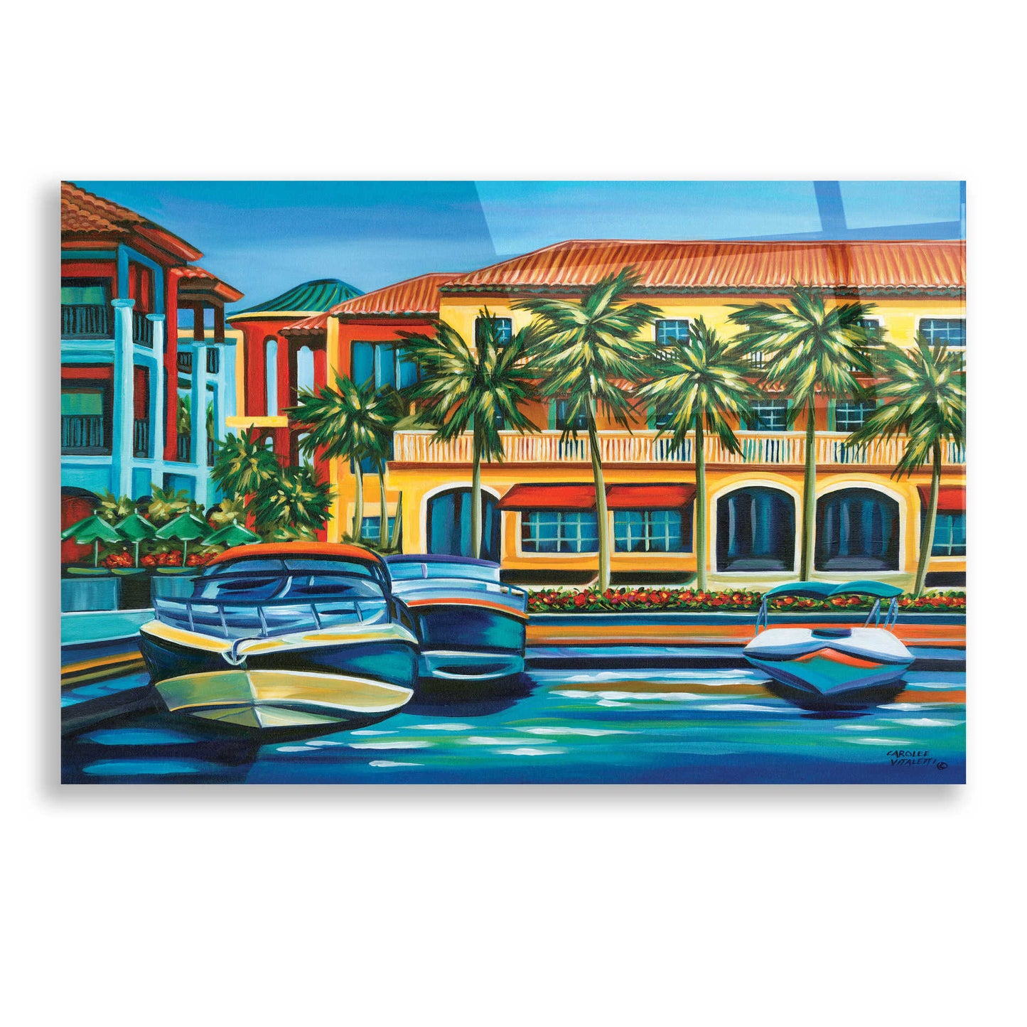 Epic Art 'Tropical Rendezvous I' by Carolee Vitaletti, Acrylic Glass Wall Art,24x16