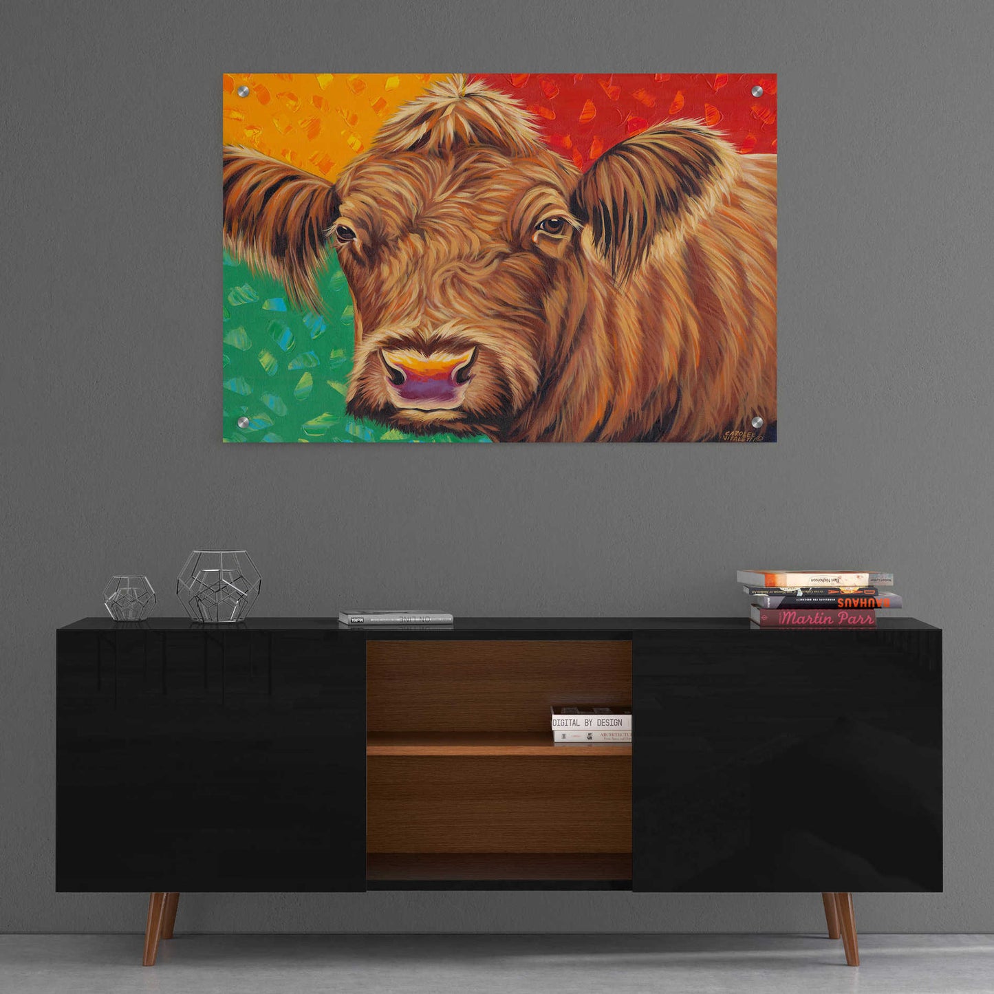 Epic Art 'Colorful Country Cows I' by Carolee Vitaletti, Acrylic Glass Wall Art,36x24