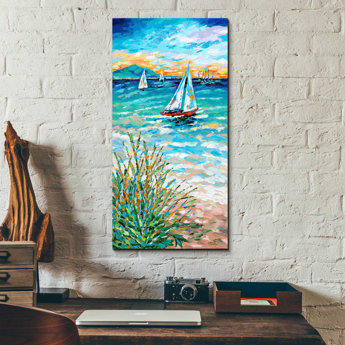Epic Art 'Bright Eyes' by Carolee Vitaletti, Acrylic Glass Wall Art,12x24