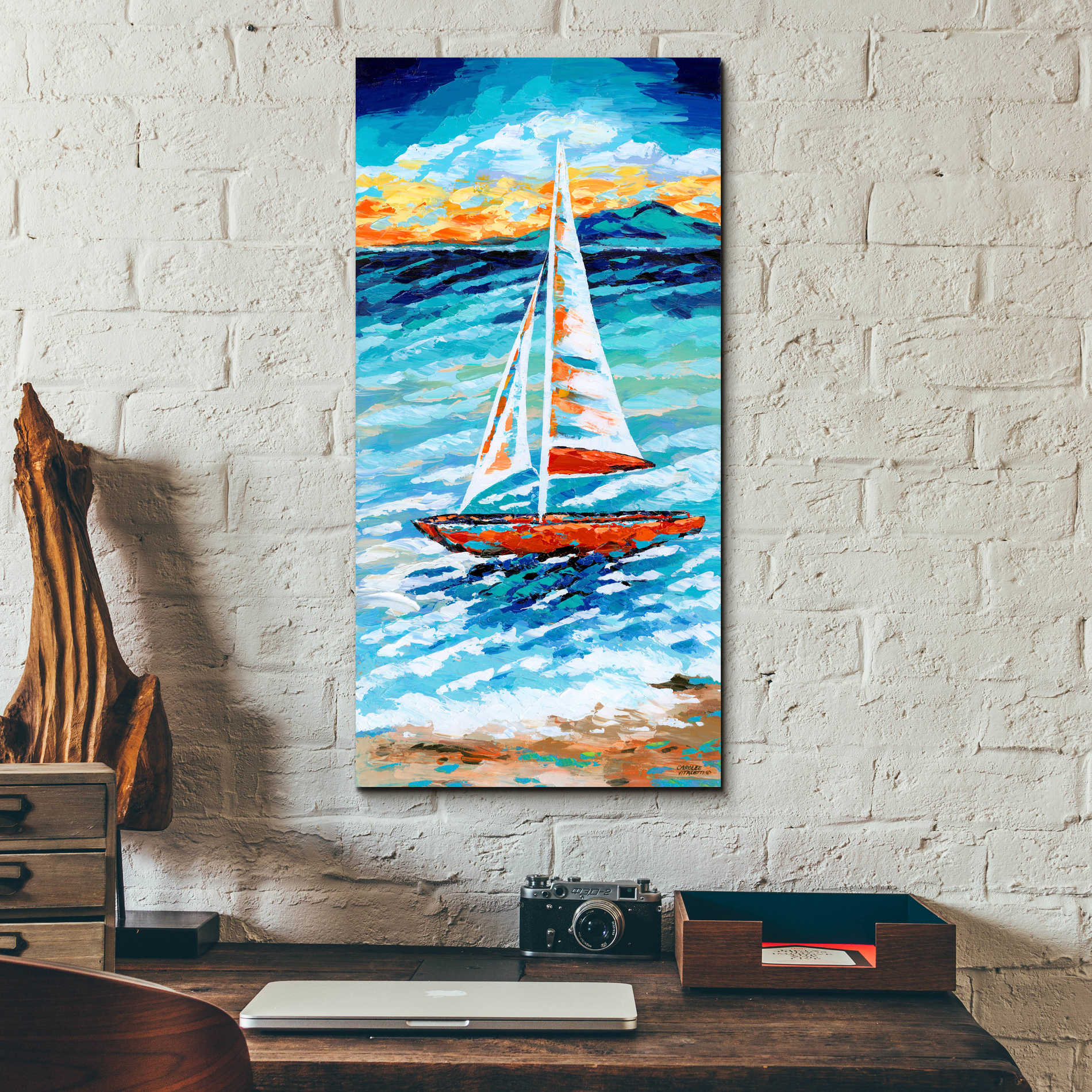 Epic Art 'Wind in my Sail I' by Carolee Vitaletti, Acrylic Glass Wall Art,12x24