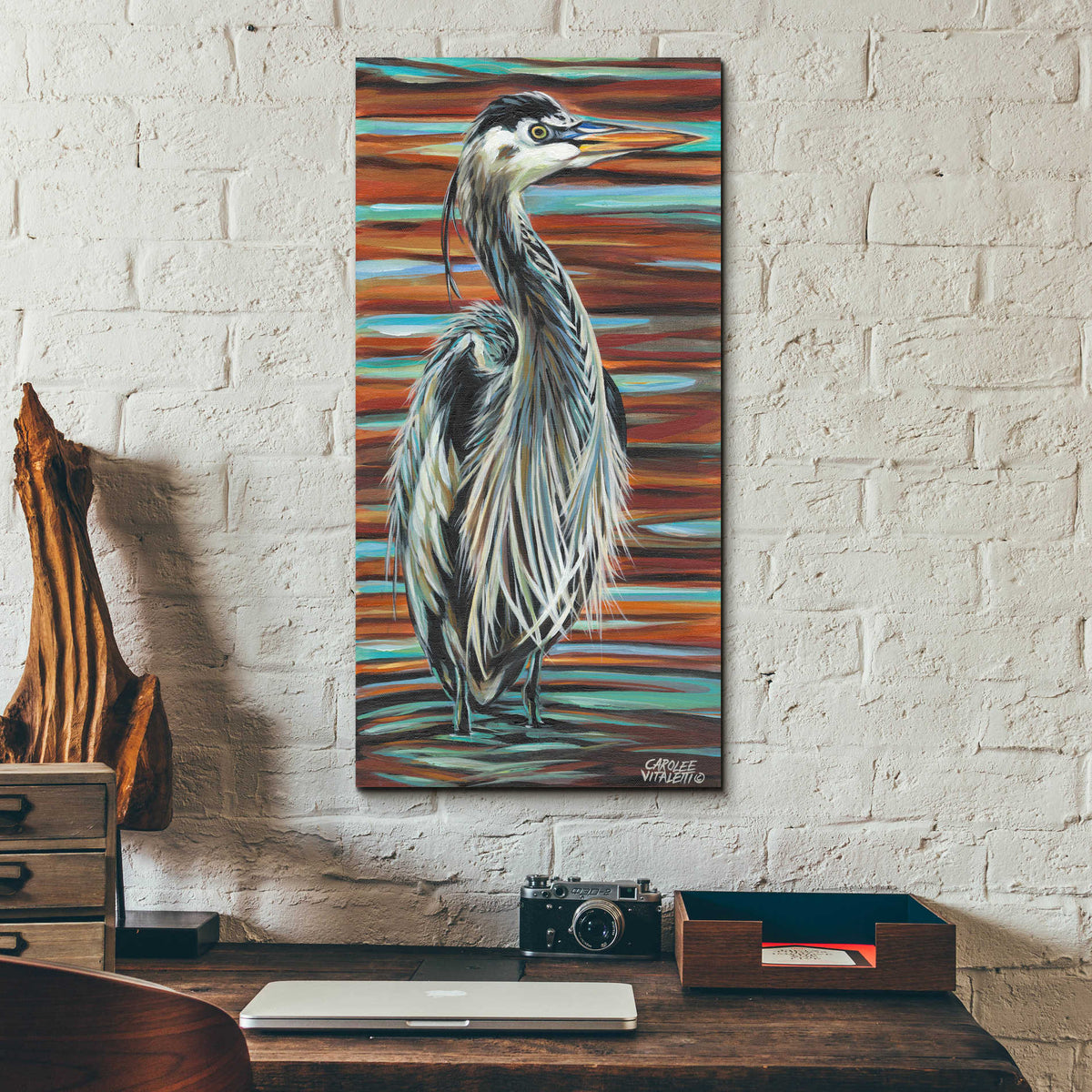Epic Art 'Beach Comber I' by Carolee Vitaletti, Acrylic Glass Wall Art,12x24