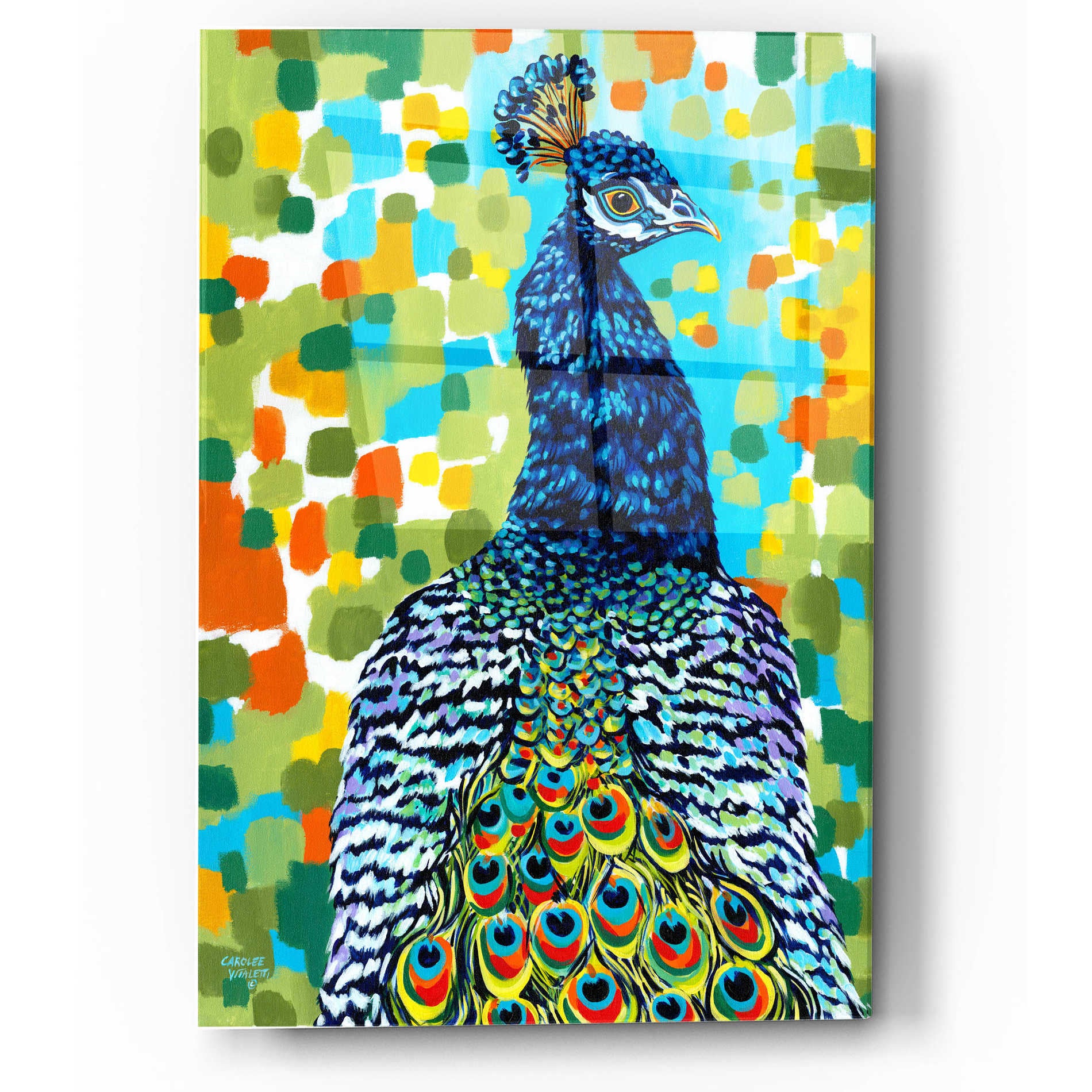 Epic Art 'Sky High Giraffe II' by Carolee Vitaletti, Acrylic Glass Wall Art,12x16