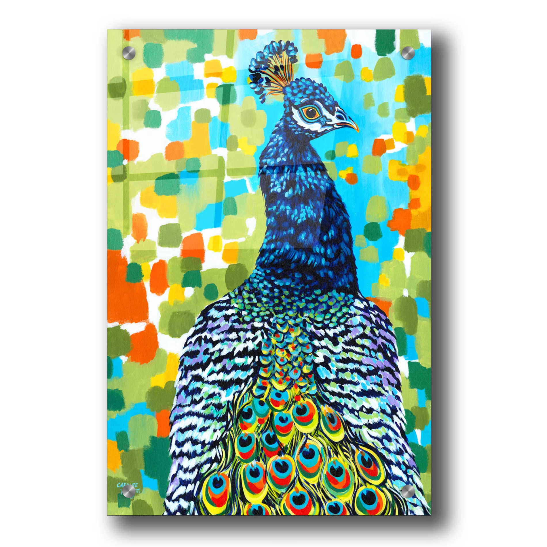 Epic Art 'Sky High Giraffe II' by Carolee Vitaletti, Acrylic Glass Wall Art,24x36