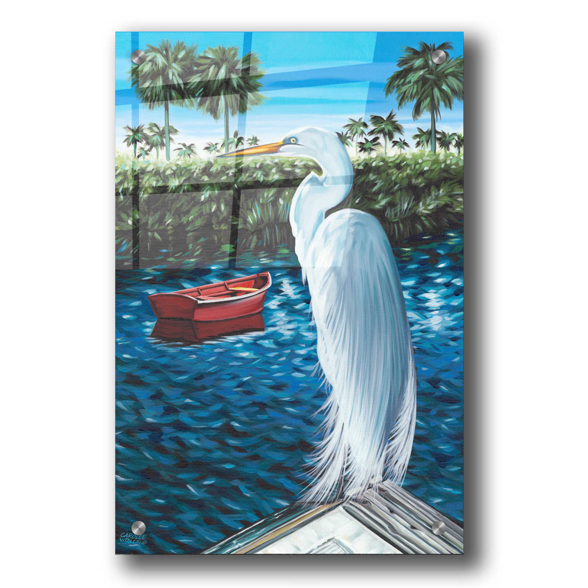 Epic Art 'Peaceful Heron I' by Carolee Vitaletti, Acrylic Glass Wall Art,24x36