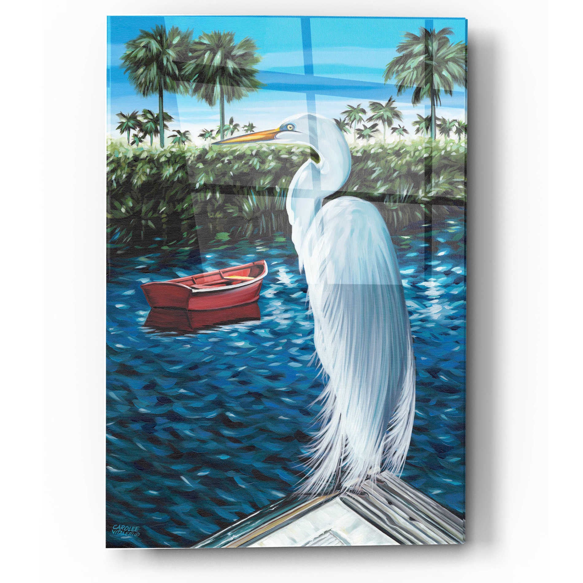 Epic Art 'Peaceful Heron I' by Carolee Vitaletti, Acrylic Glass Wall Art