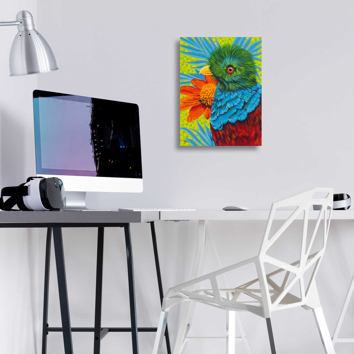 Epic Art 'Bird in the Tropics I' by Carolee Vitaletti, Acrylic Glass Wall Art,12x16