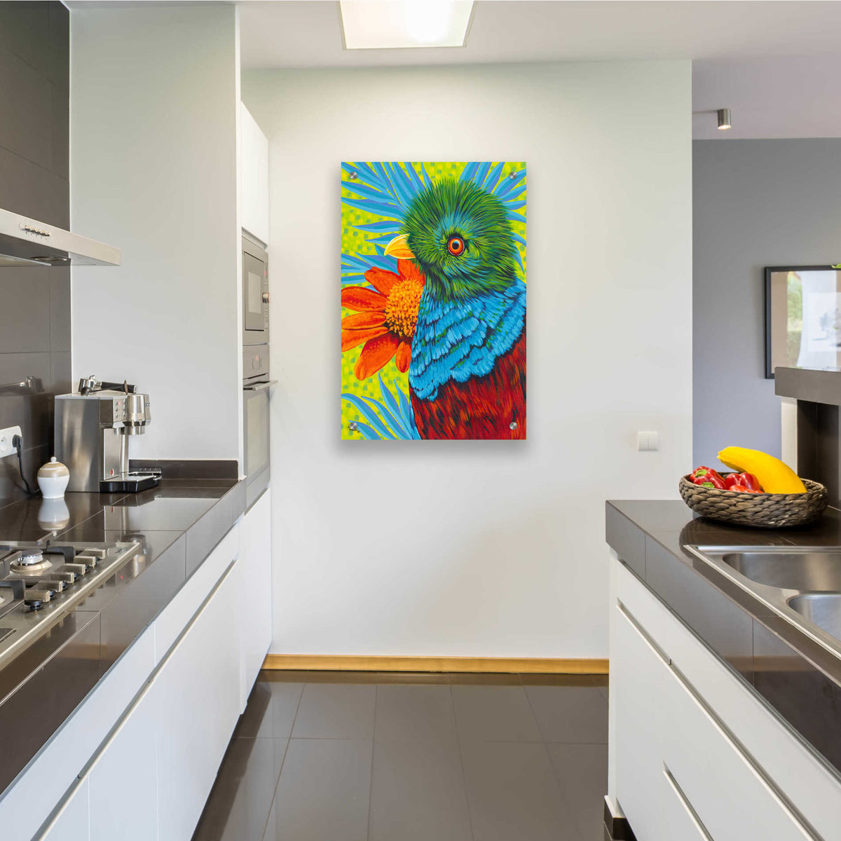 Epic Art 'Bird in the Tropics I' by Carolee Vitaletti, Acrylic Glass Wall Art,24x36