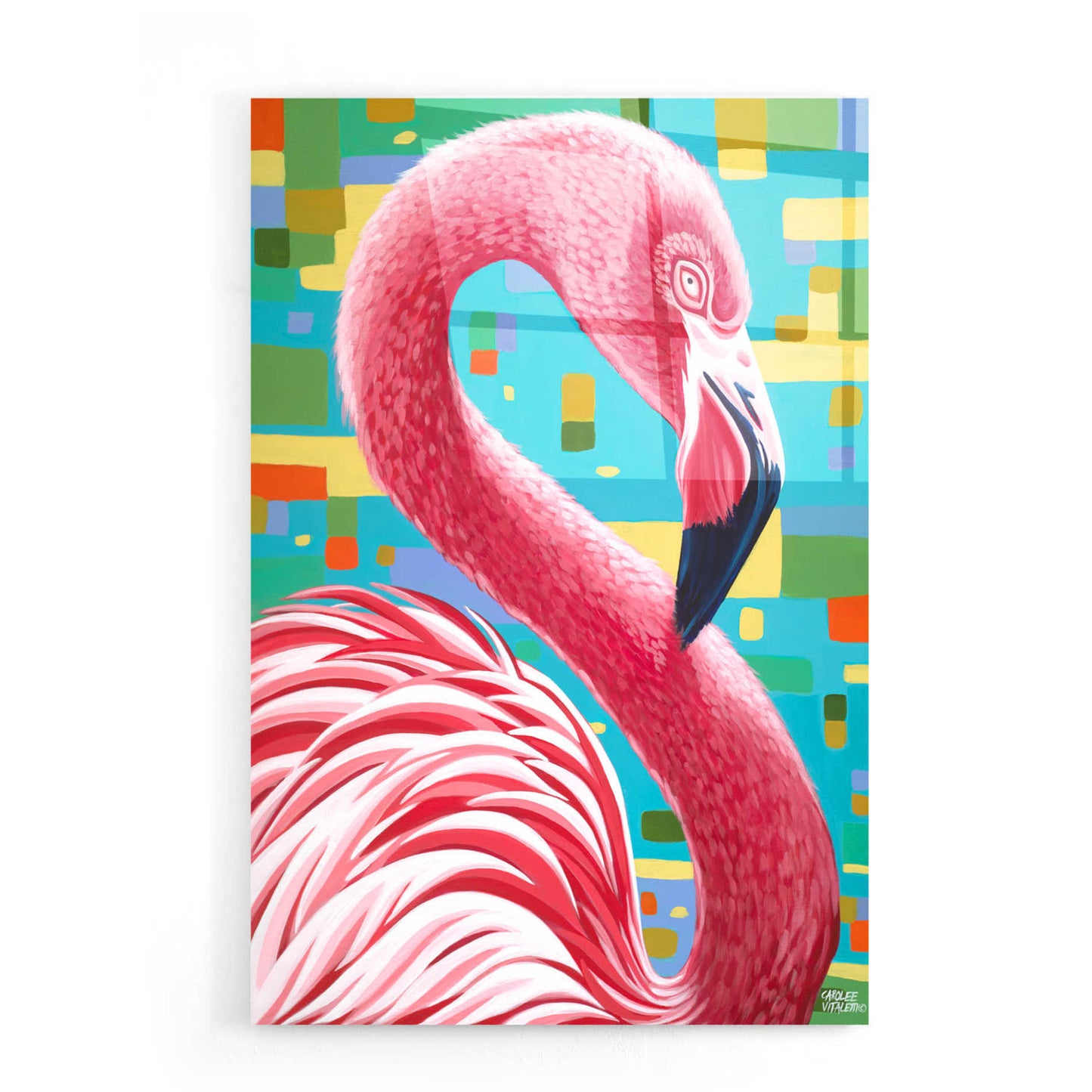 Epic Art 'Bird in the Tropics II' by Carolee Vitaletti, Acrylic Glass Wall Art,16x24