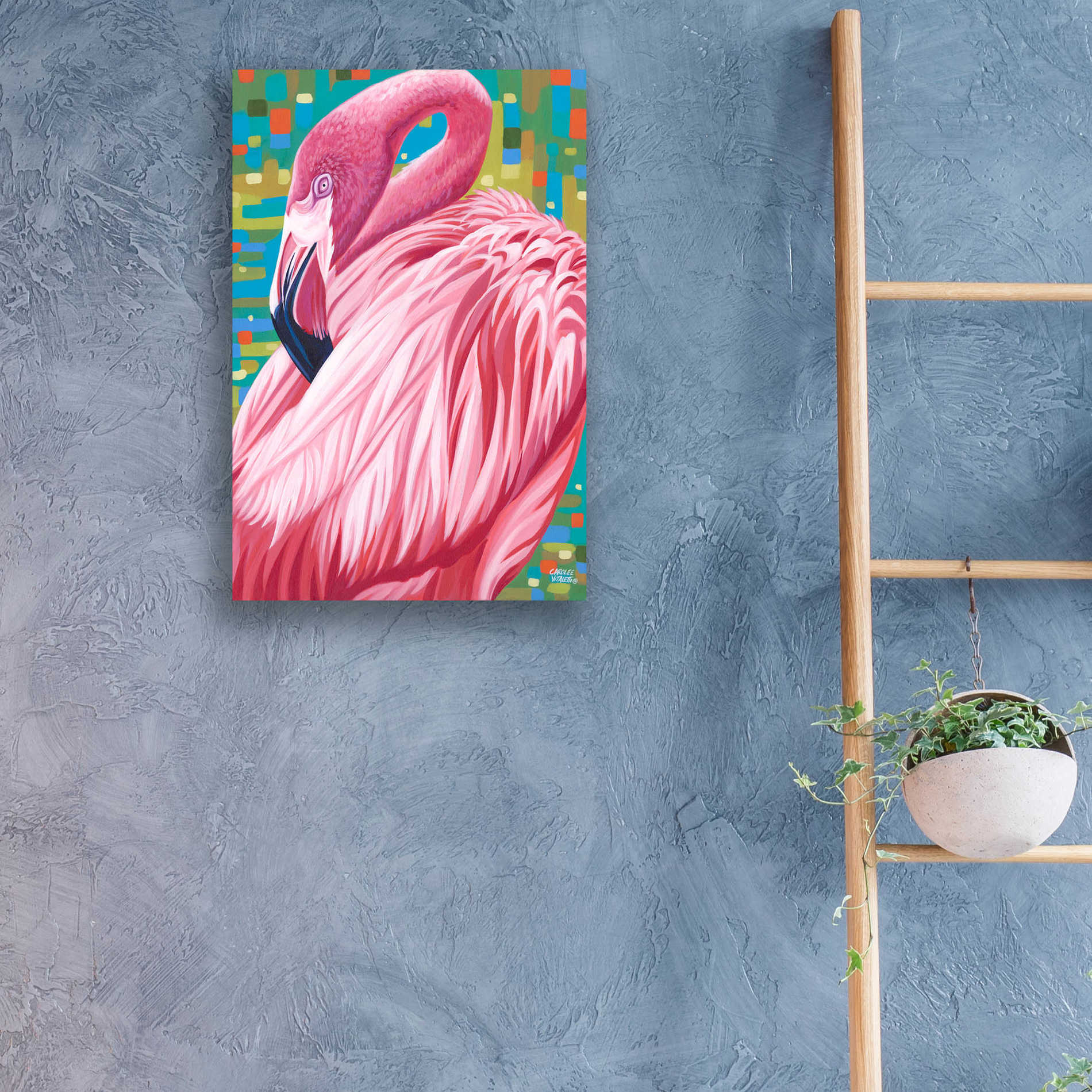 Epic Art 'Fabulous Flamingos I' by Carolee Vitaletti, Acrylic Glass Wall Art,16x24