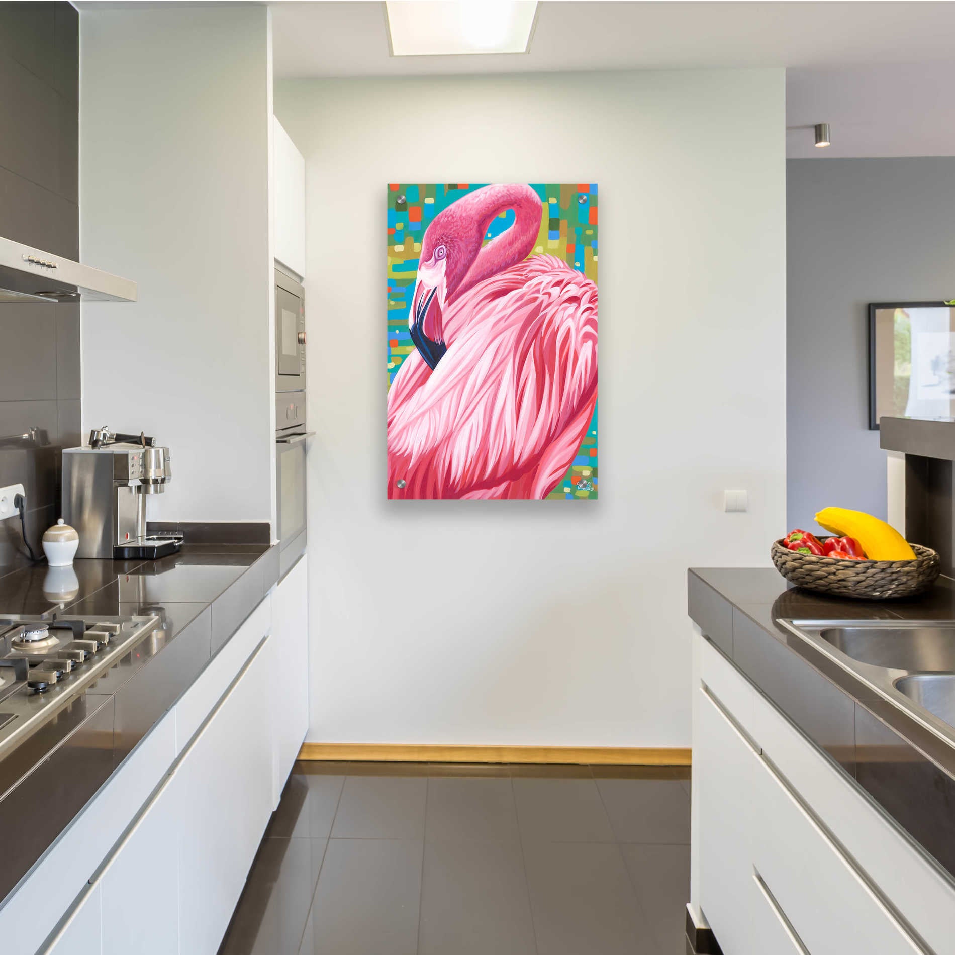 Epic Art 'Fabulous Flamingos I' by Carolee Vitaletti, Acrylic Glass Wall Art,24x36