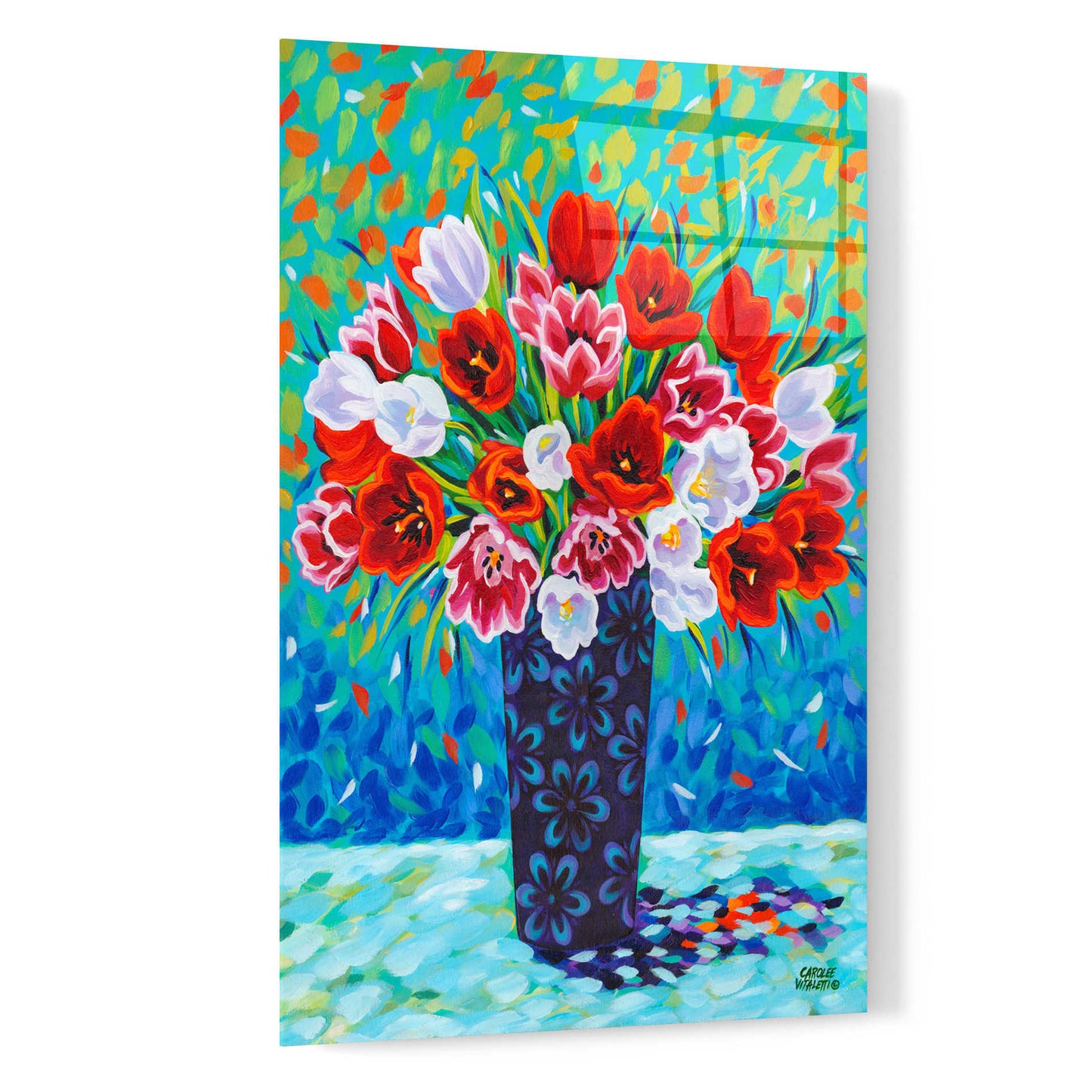 Epic Art 'Vivid Poppies II' by Carolee Vitaletti, Acrylic Glass Wall Art,16x24