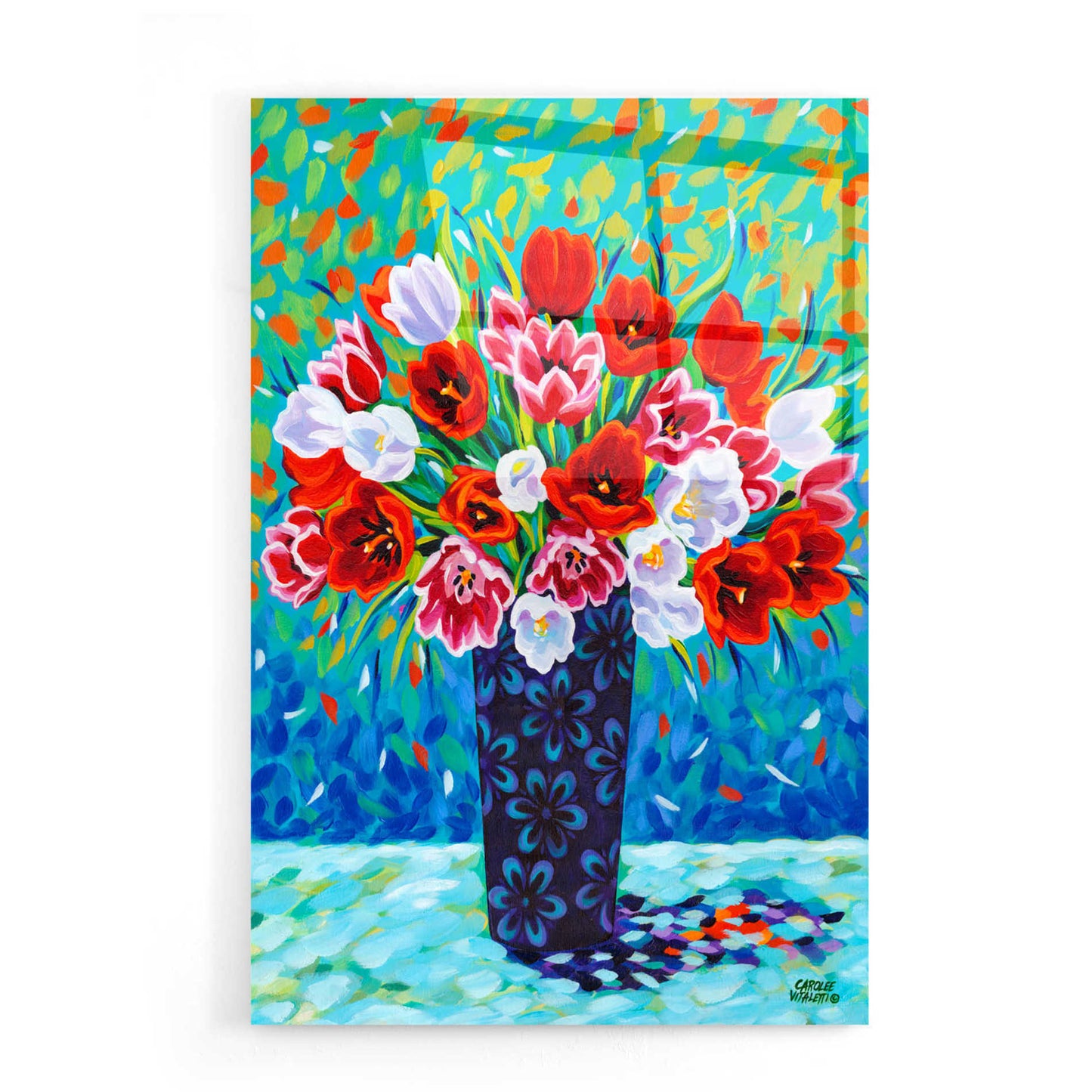 Epic Art 'Vivid Poppies II' by Carolee Vitaletti, Acrylic Glass Wall Art,16x24