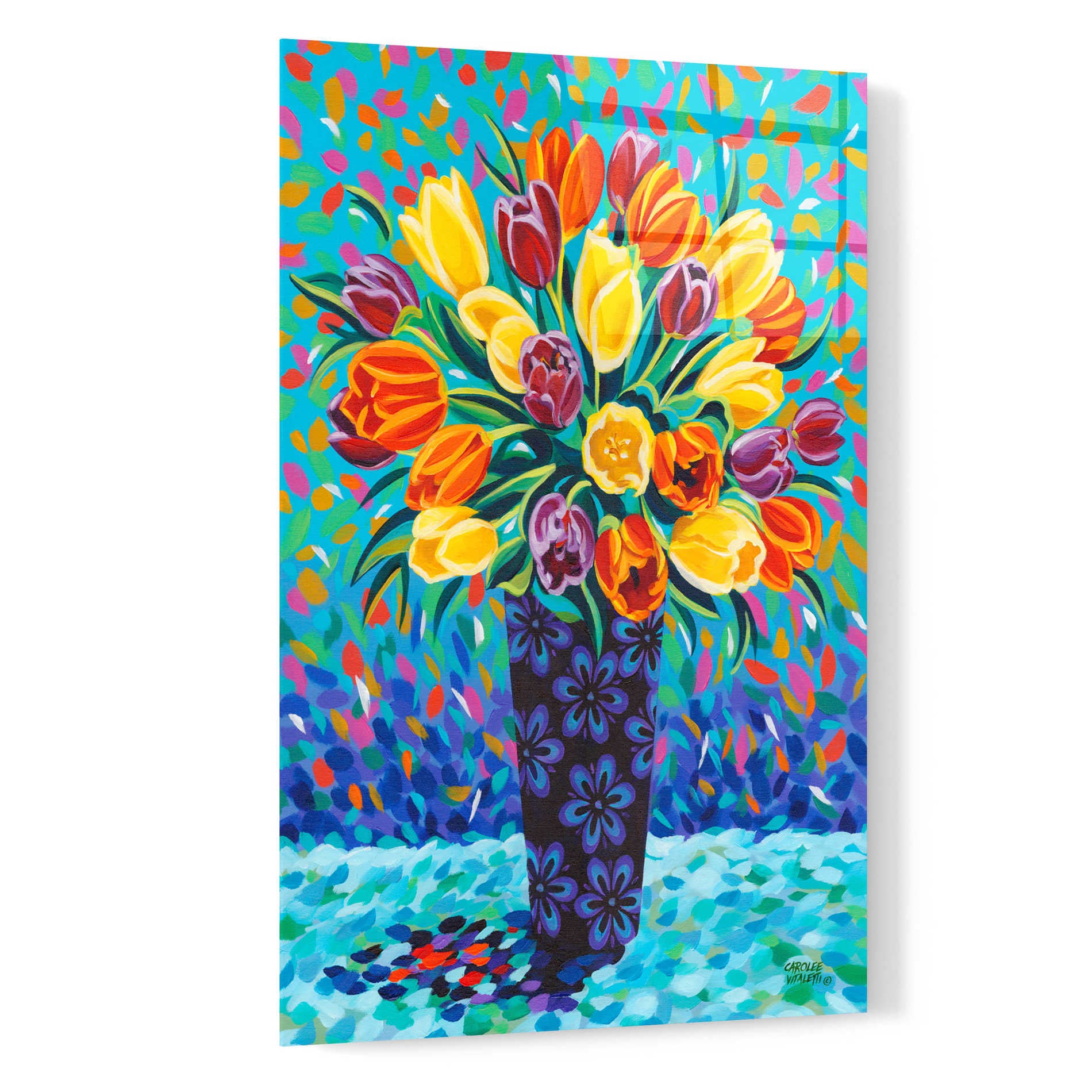 Epic Art 'Bouquet Celebration I' by Carolee Vitaletti, Acrylic Glass Wall Art,16x24